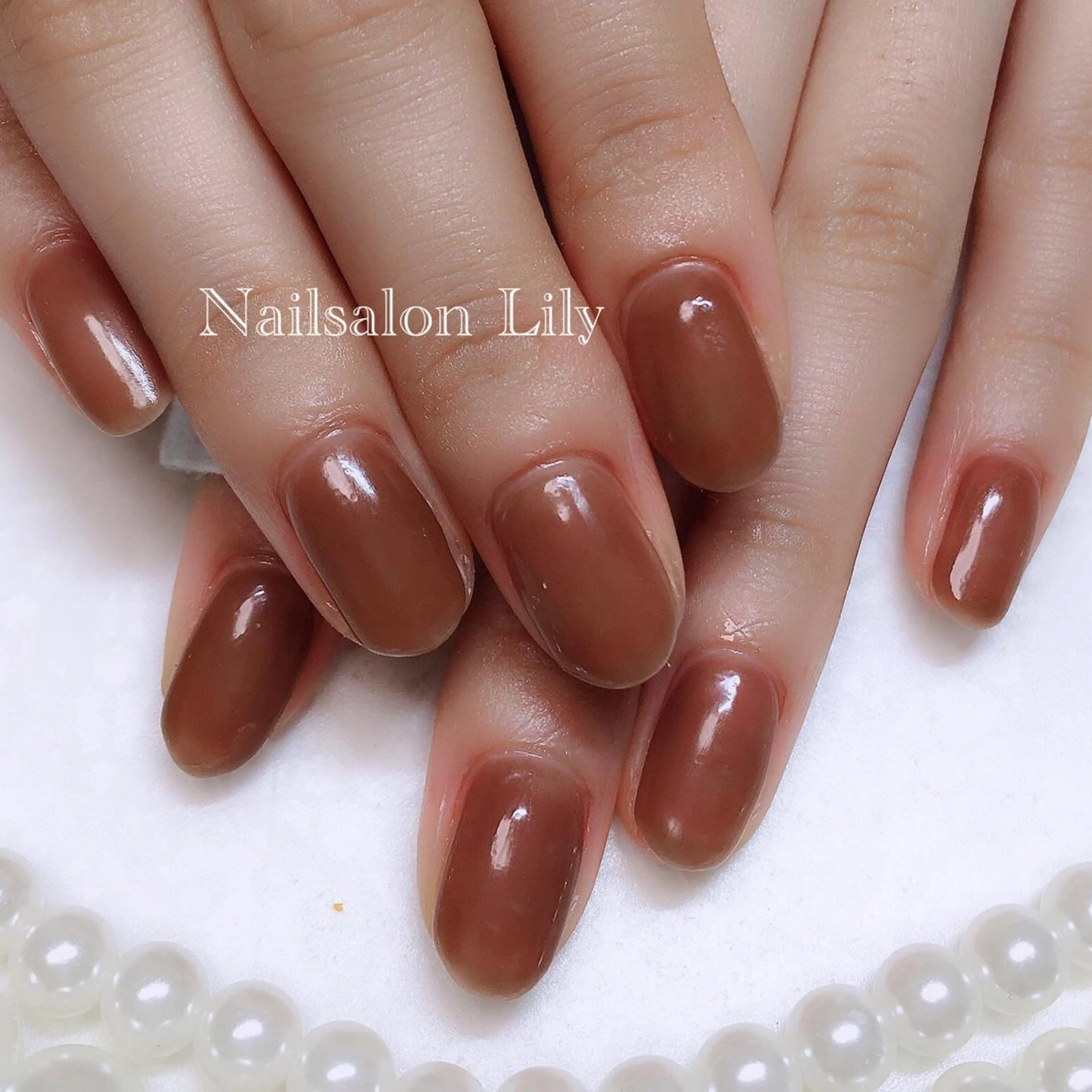 ネイル ブラウン Nailsalon Lilyのネイルデザイン