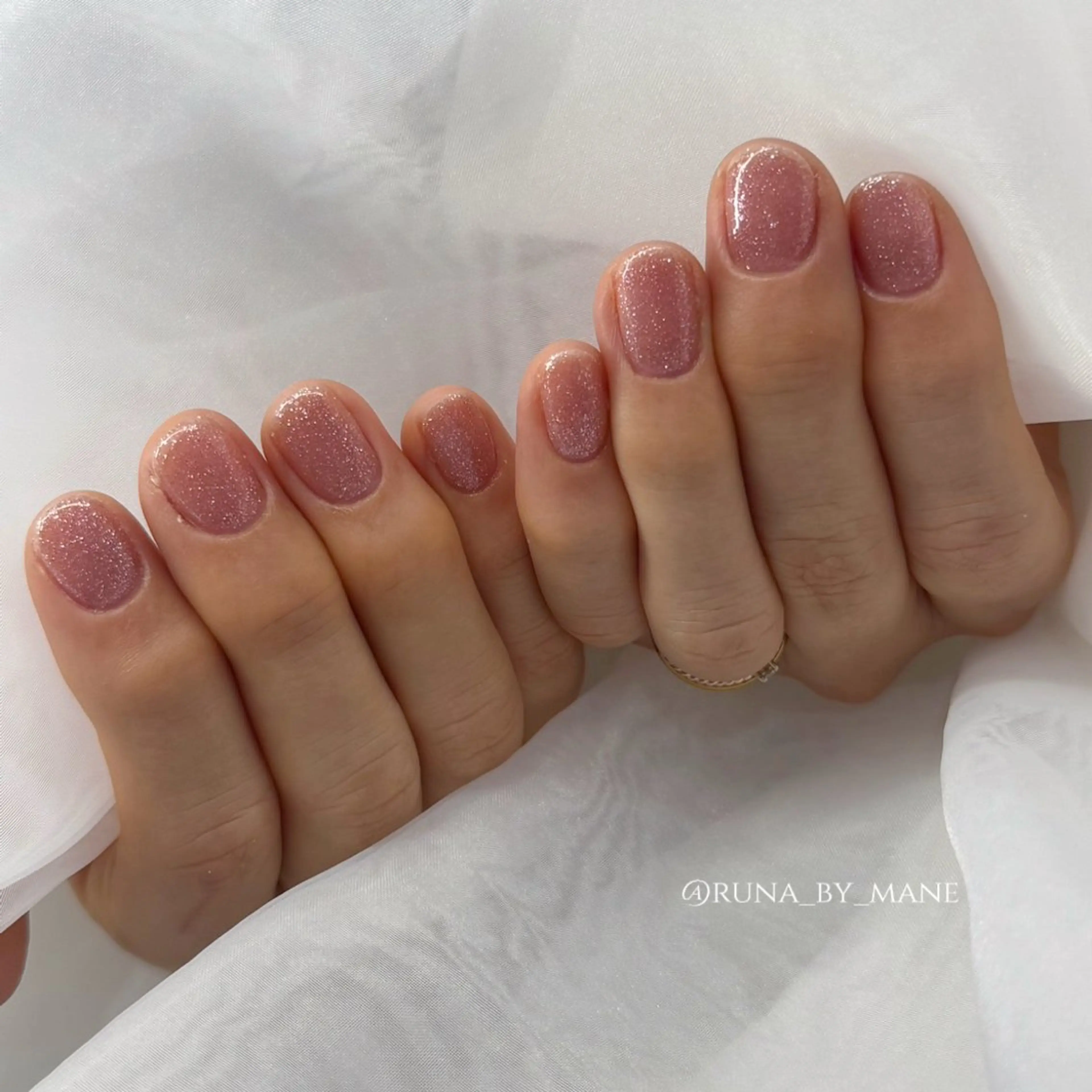 ネイル フラッシュネイル ピンク シンプルネイル ハンドネイル フットネイル 堀 青空のネイルデザイン