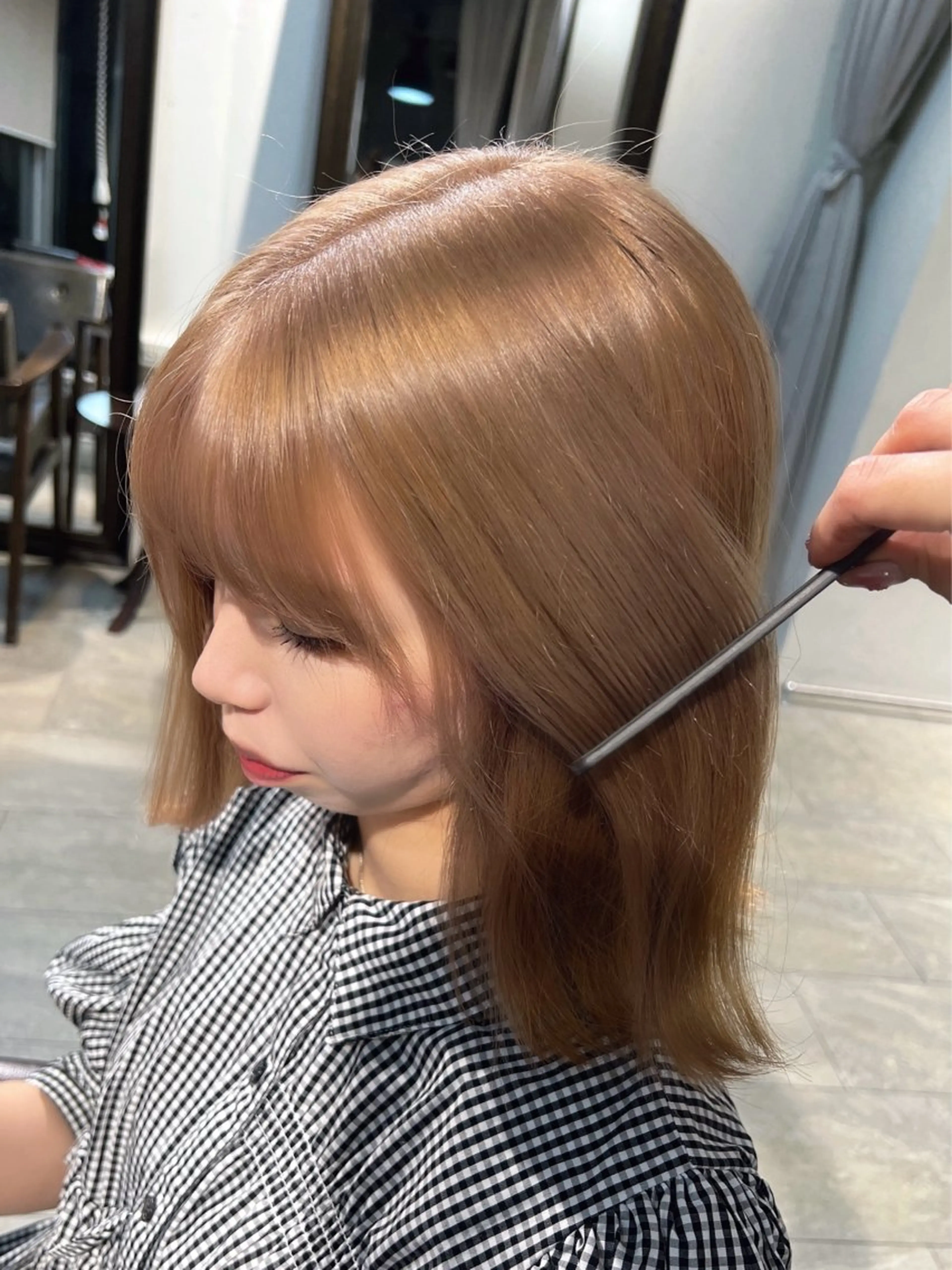 ミディアム カラー ヘアカラー トリートメント ヘアセット Lani5710所属・🎀ハイトーン・艶 カラー HANA🎀のヘアスタイル