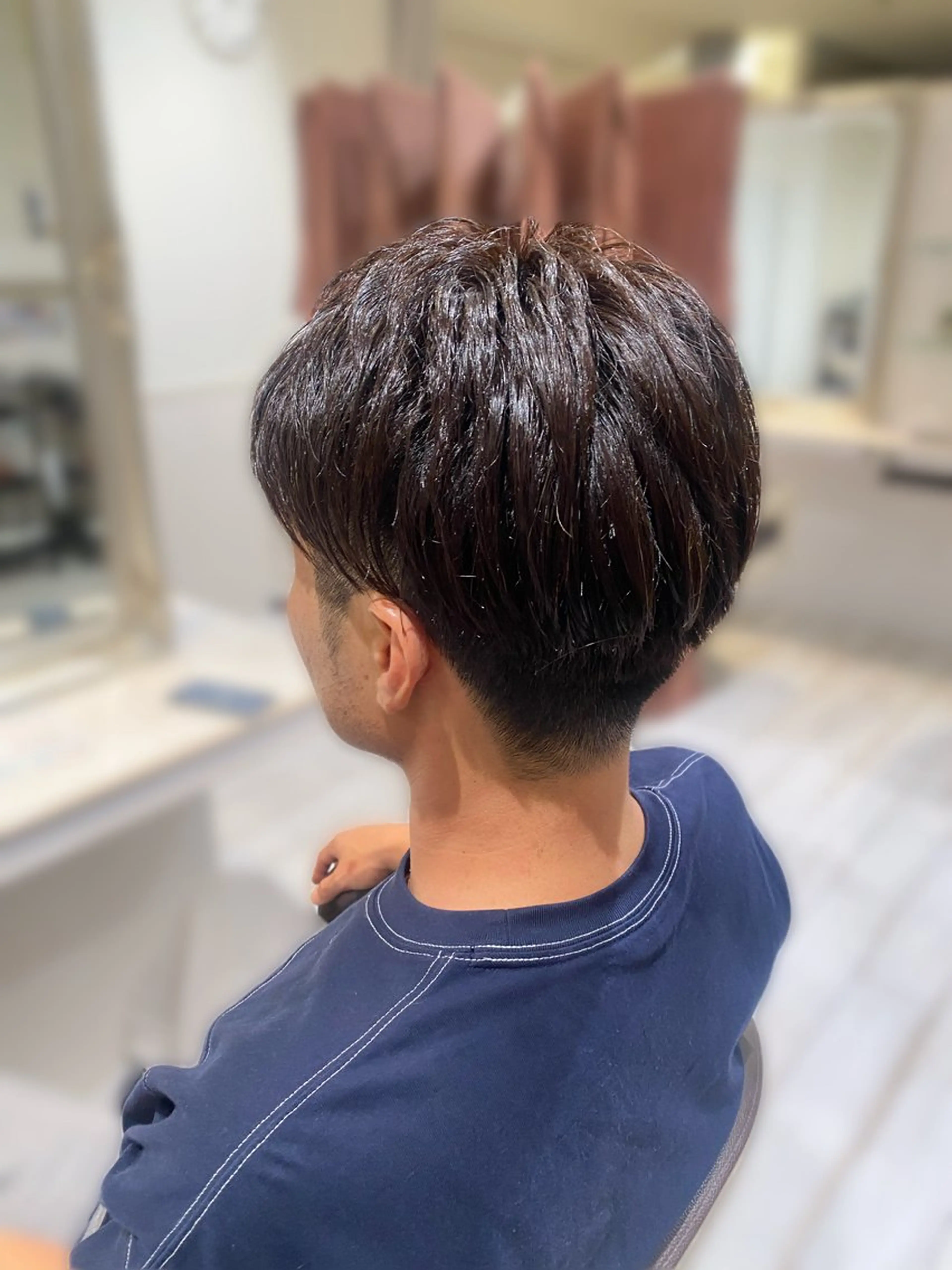 メンズ アップバング マッシュ メンズパーマ スパイキーショート 刈り上げ 大森 悠稀/武蔵小杉のヘアスタイル