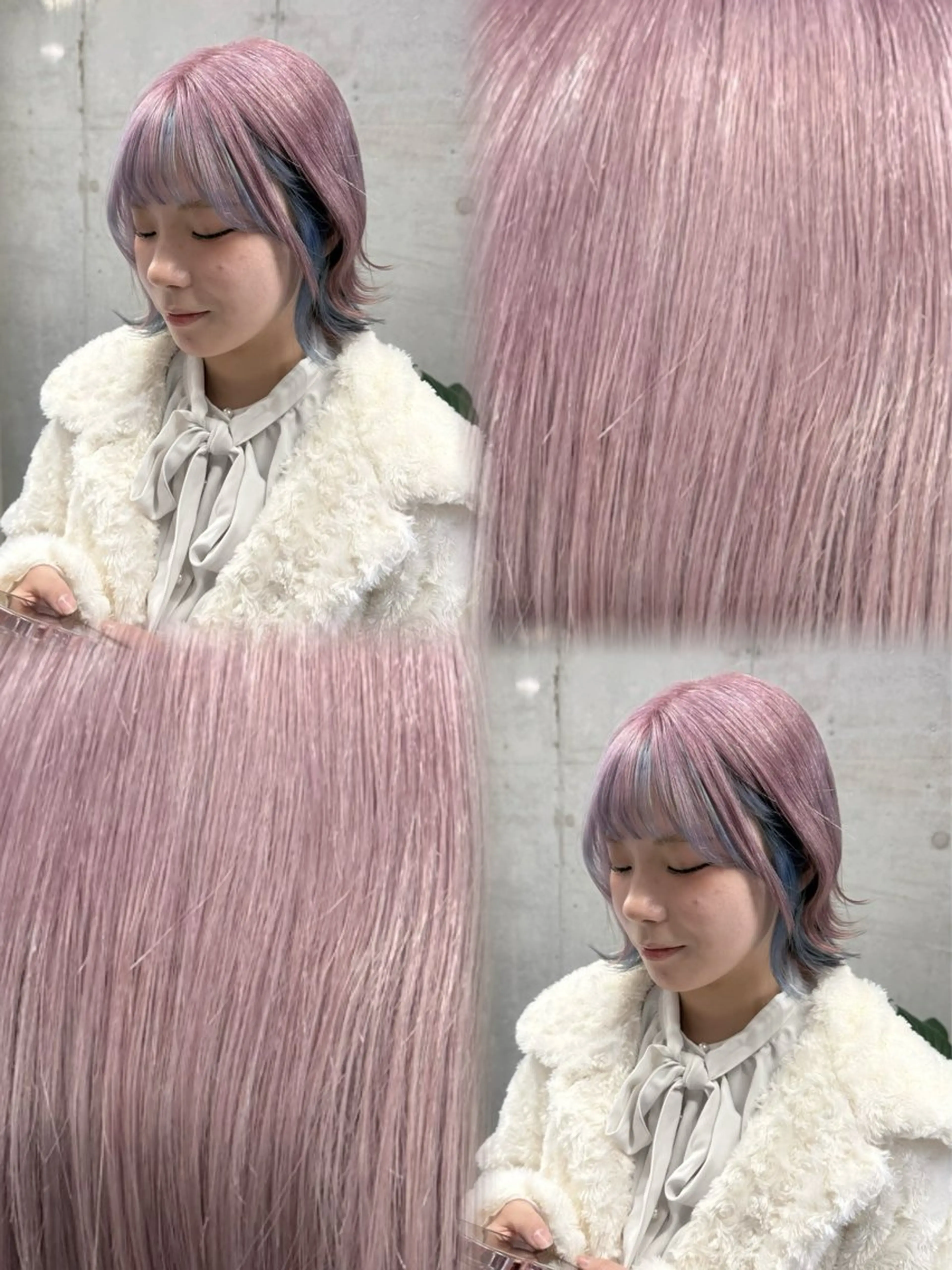 ミディアム ヘアカラー ハイトーン×艶カラー 🤍MIZUKIのヘアスタイル