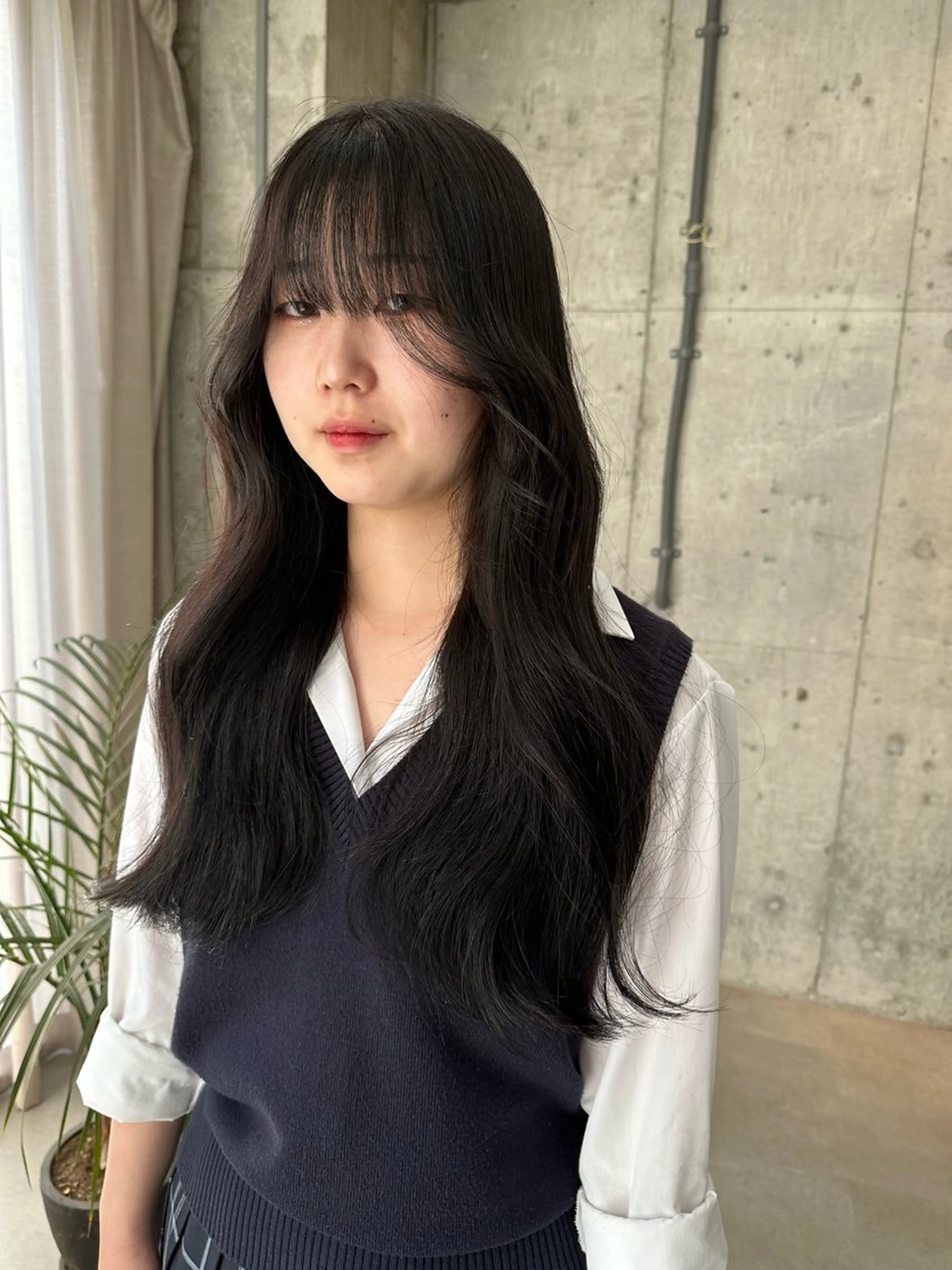 ロング カラー ヘアアレンジ インナーカラー 韓国風ヘア レイヤーカット ワンホンレイヤー ワンホンヘア 切りっぱなしボブ/ デザインカラー店長のヘアスタイル