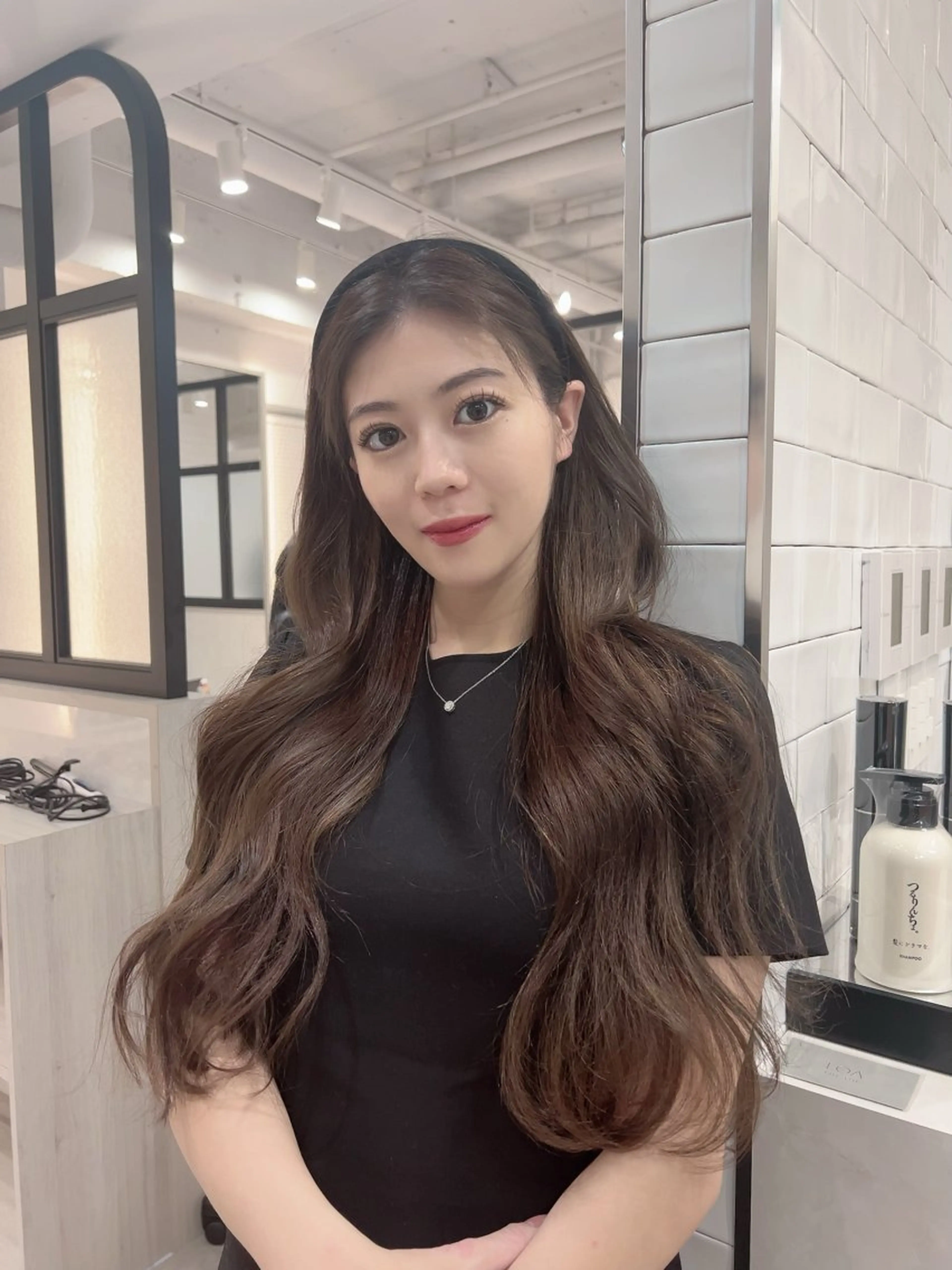 ロング カラー カット ヘアカラー トリートメント &chaLme   心斎橋所属・emi/髪質改善/ 韓国風/艶カラーのヘアスタイル