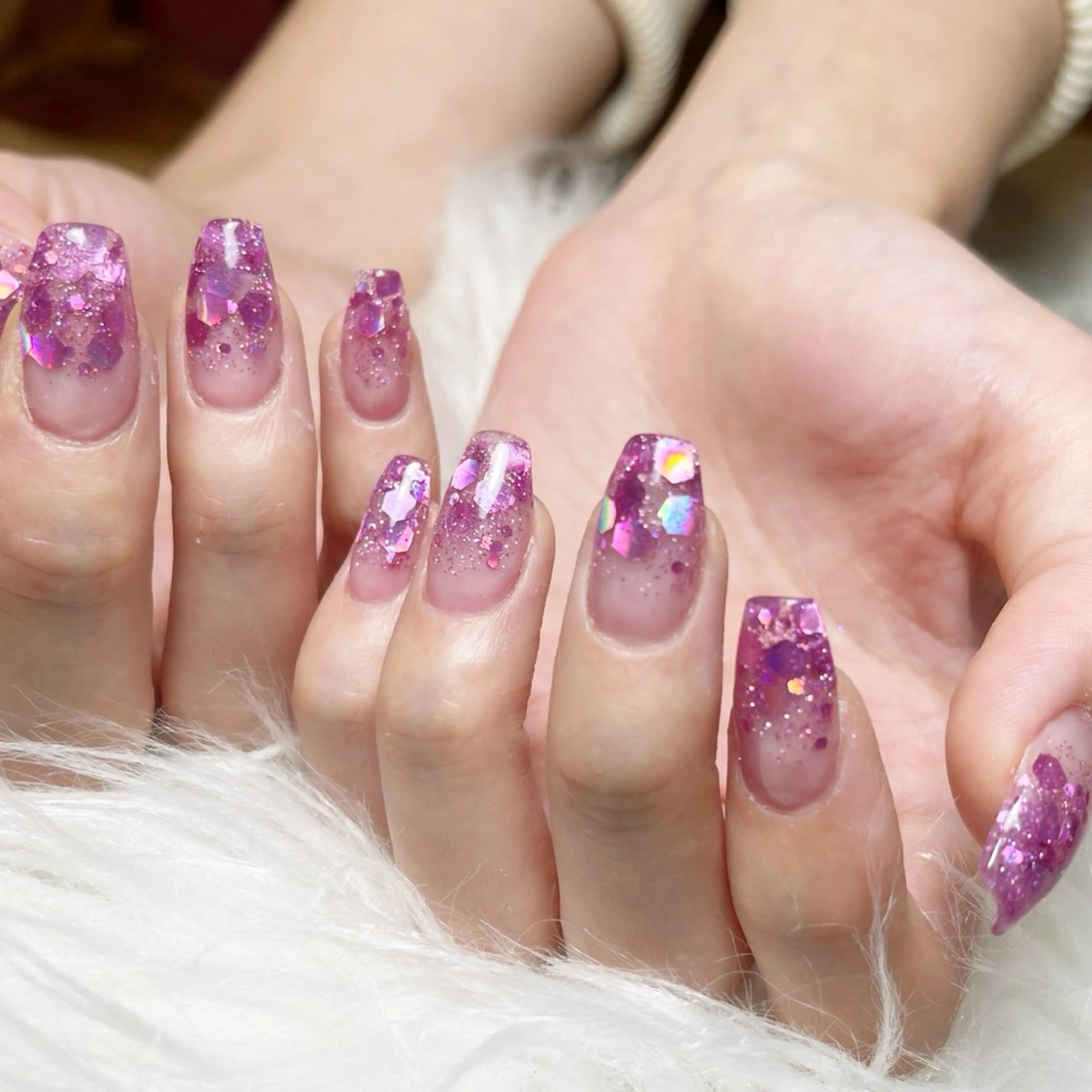 ネイル アートネイル フットネイル ジェルネイル グラデーション 氷ネイル・うるうるネイル Y nail なんば堀江店のネイルデザイン