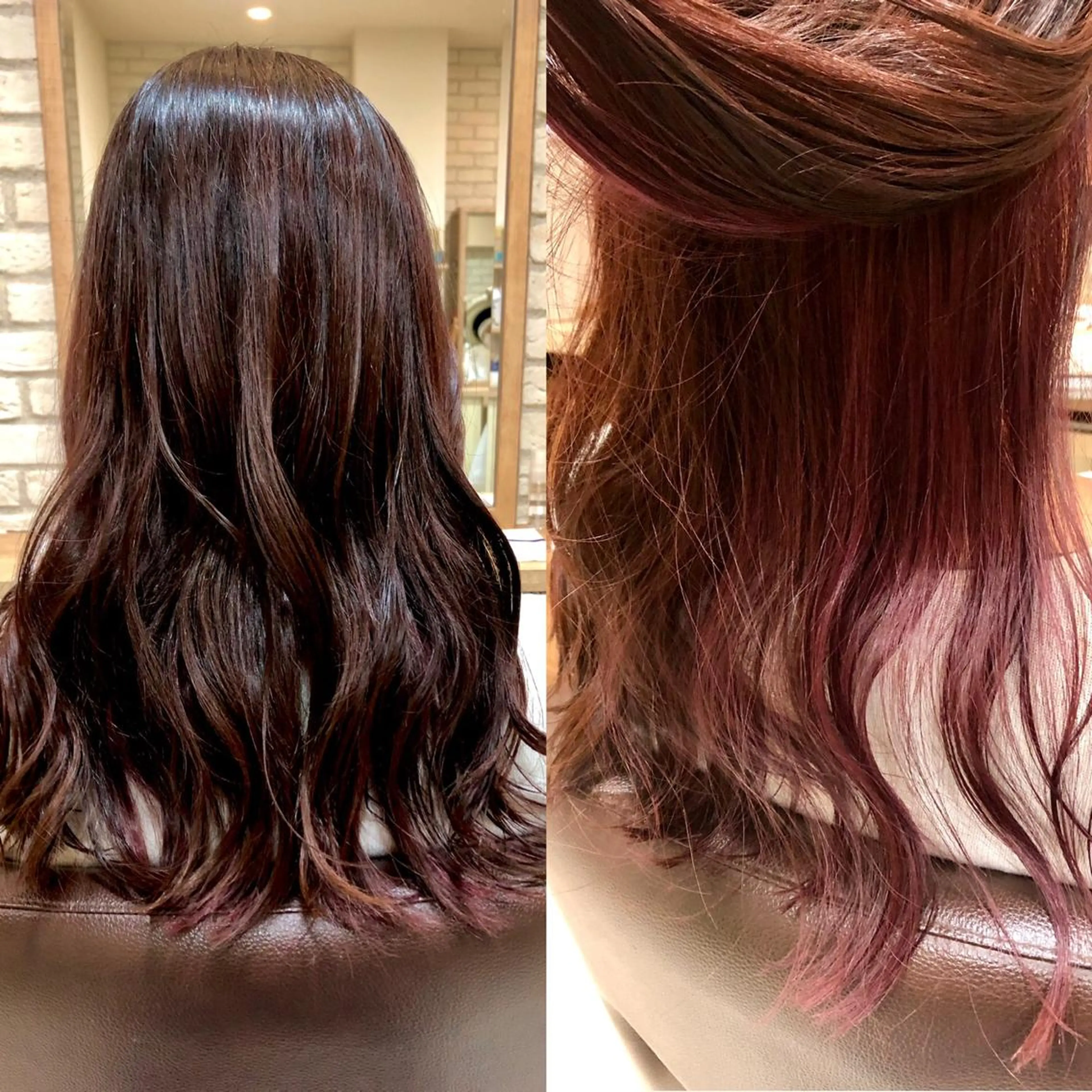 ロング カラー デザインカラー インナーカラー ピンクカラー 清水 有実子のヘアスタイル