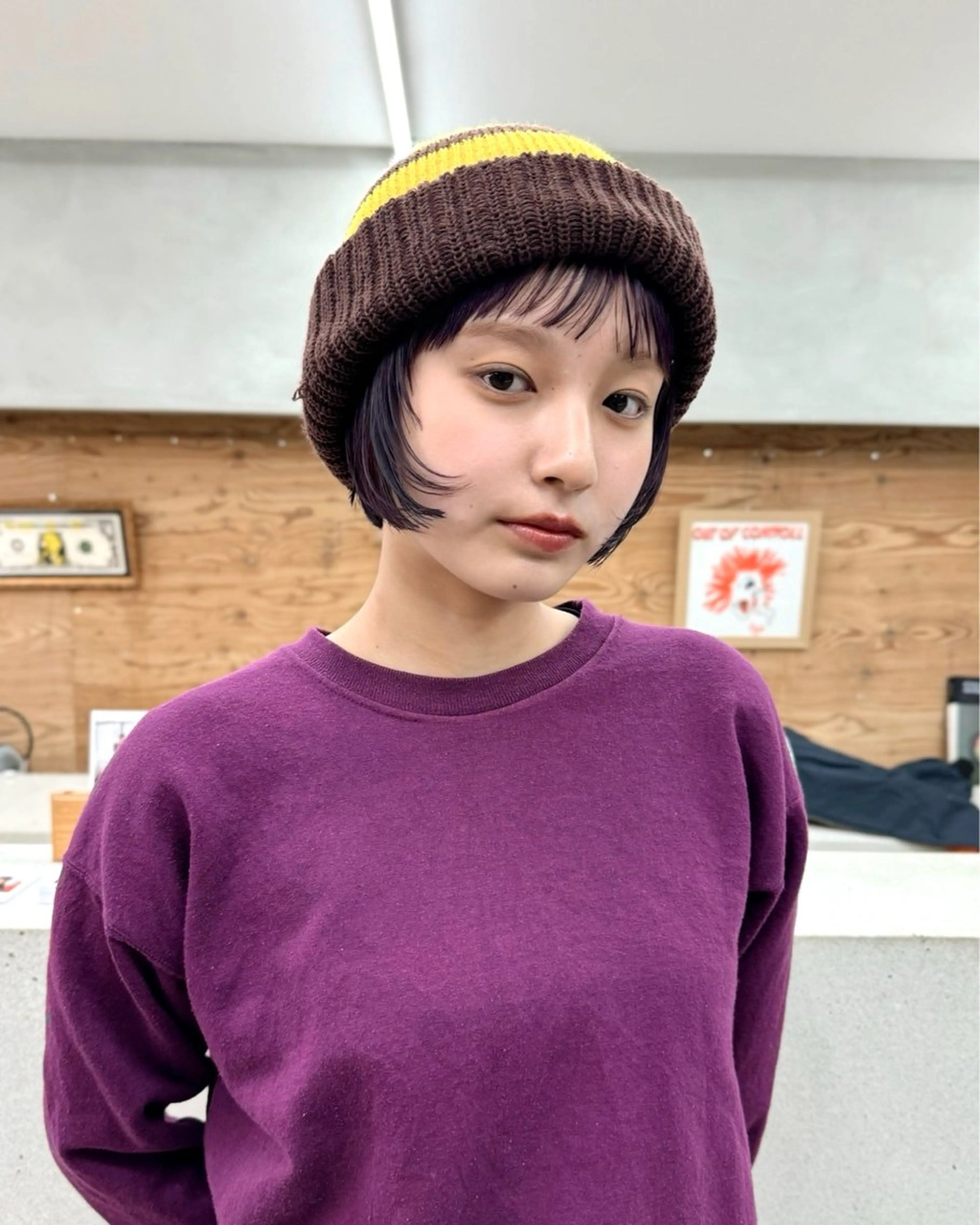 ショート カラー パープルカラー ボブ カット ヘアカラー トリートメント デザイン/レイヤー Kaito🐩/栄のヘアスタイル