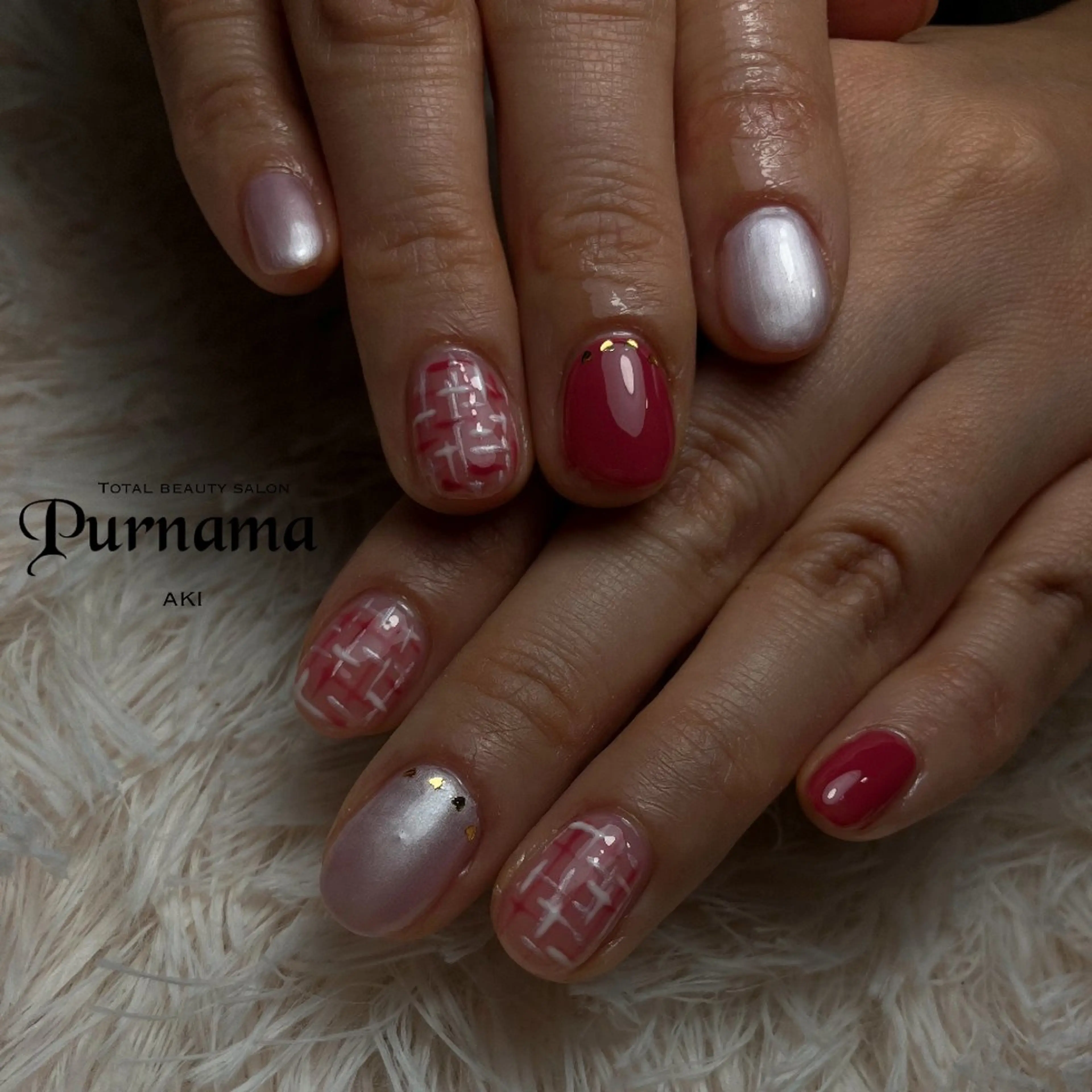 ネイル ハンドネイル Purnama(ﾌﾟﾙﾅﾓ)所属・Purnama あきのネイルデザイン