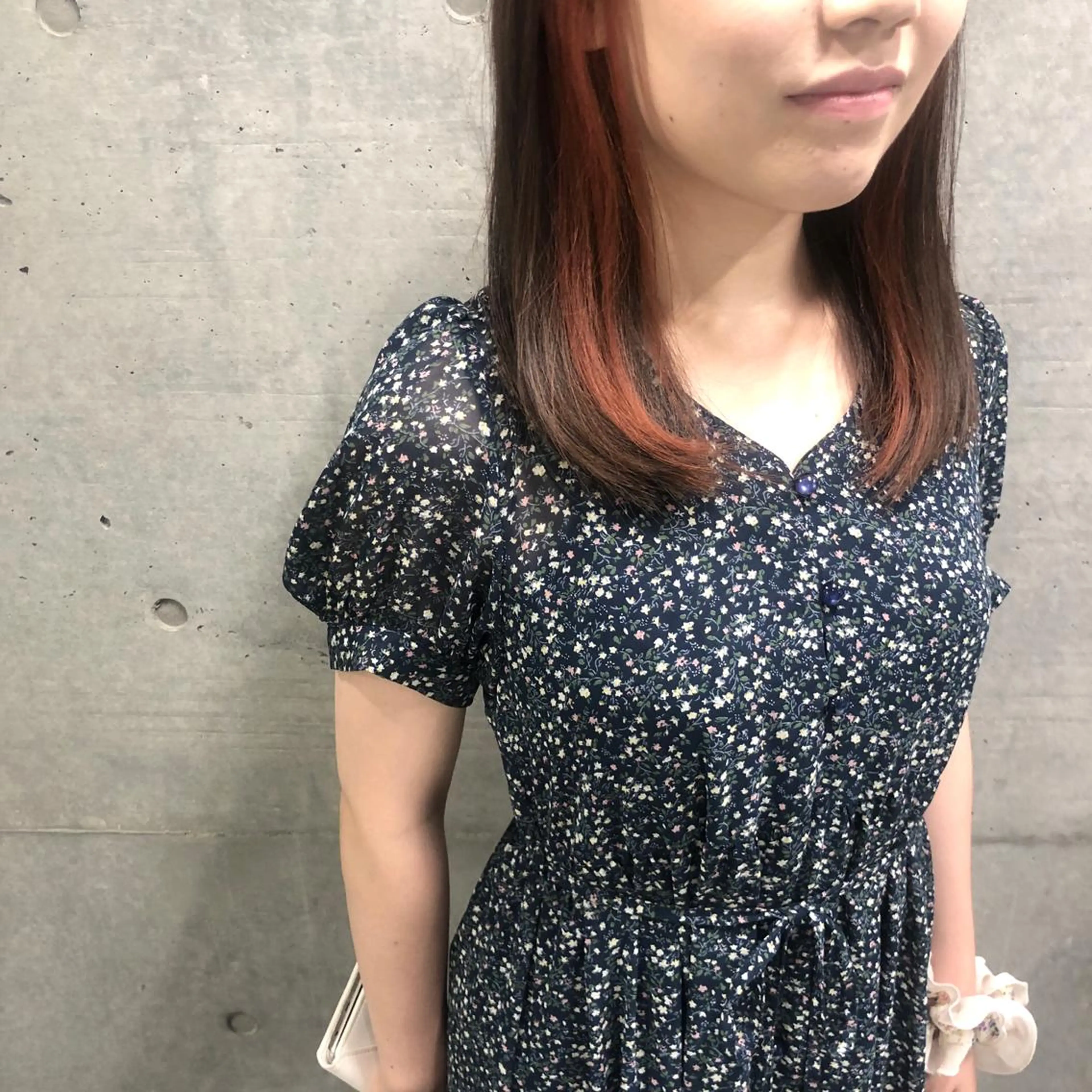 セミロング カラー ブリーチ オレンジ ピンクカラー GrandStory SHIBUYA所属・卒業式お呼ばれ🕊️ ヘアセット✴︎ミキのヘアスタイル