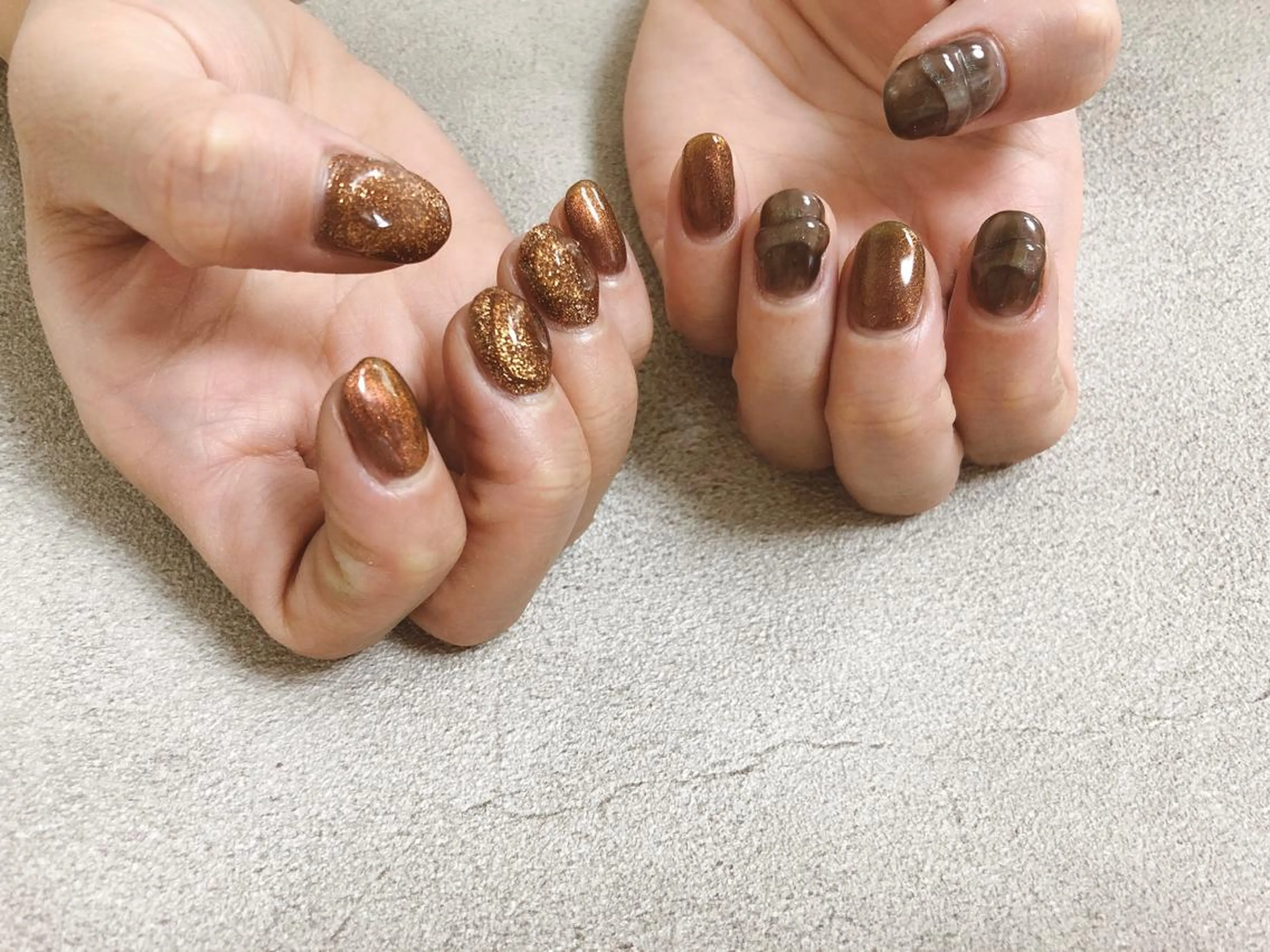 ネイル ブラウン kiki nail 二子玉川のネイルデザイン