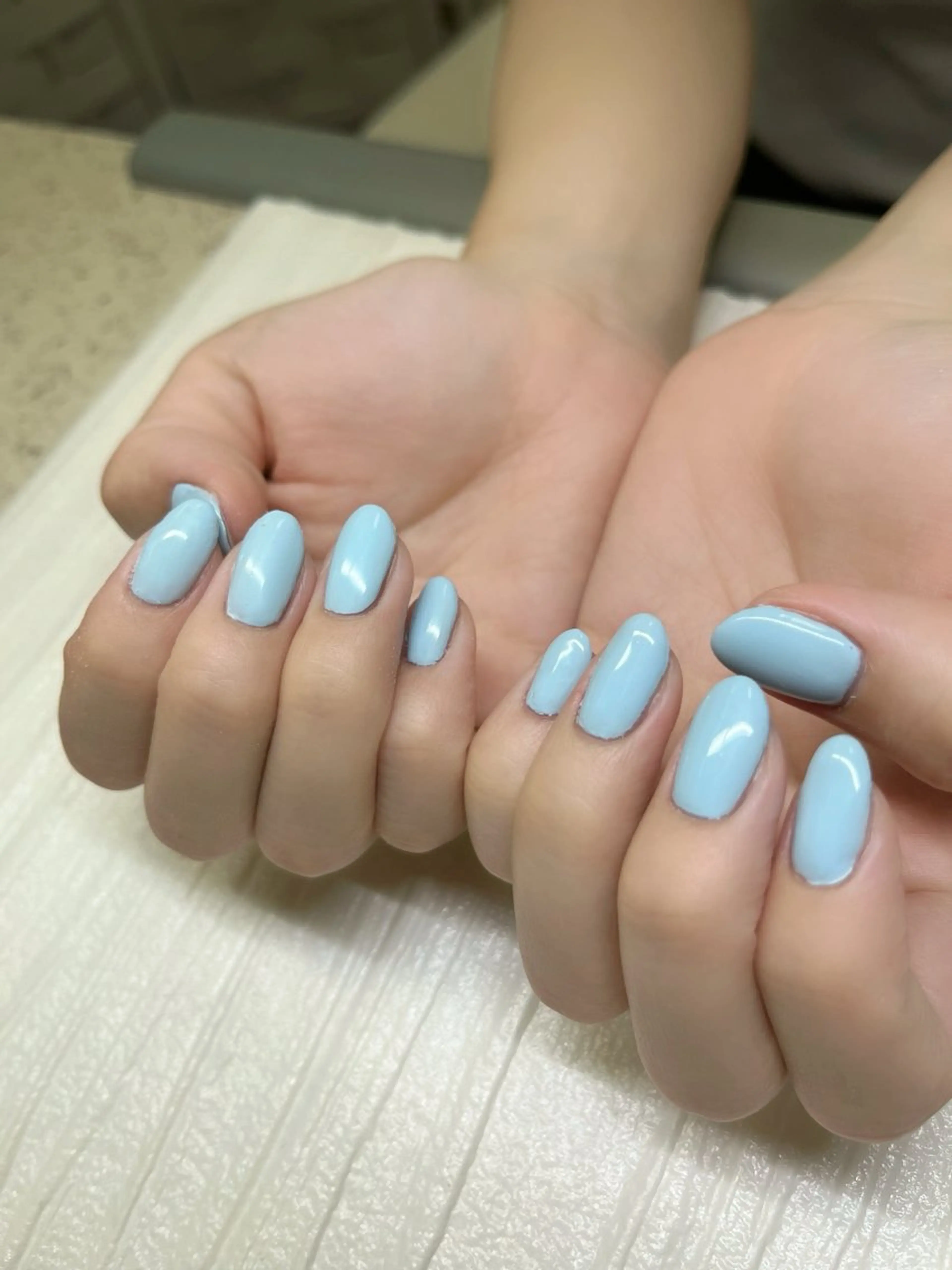 ネイル ブルー フレンチネイル グラデーション ワンカラーネイル シンプルネイル chai 上本町 sakuraのネイルデザイン