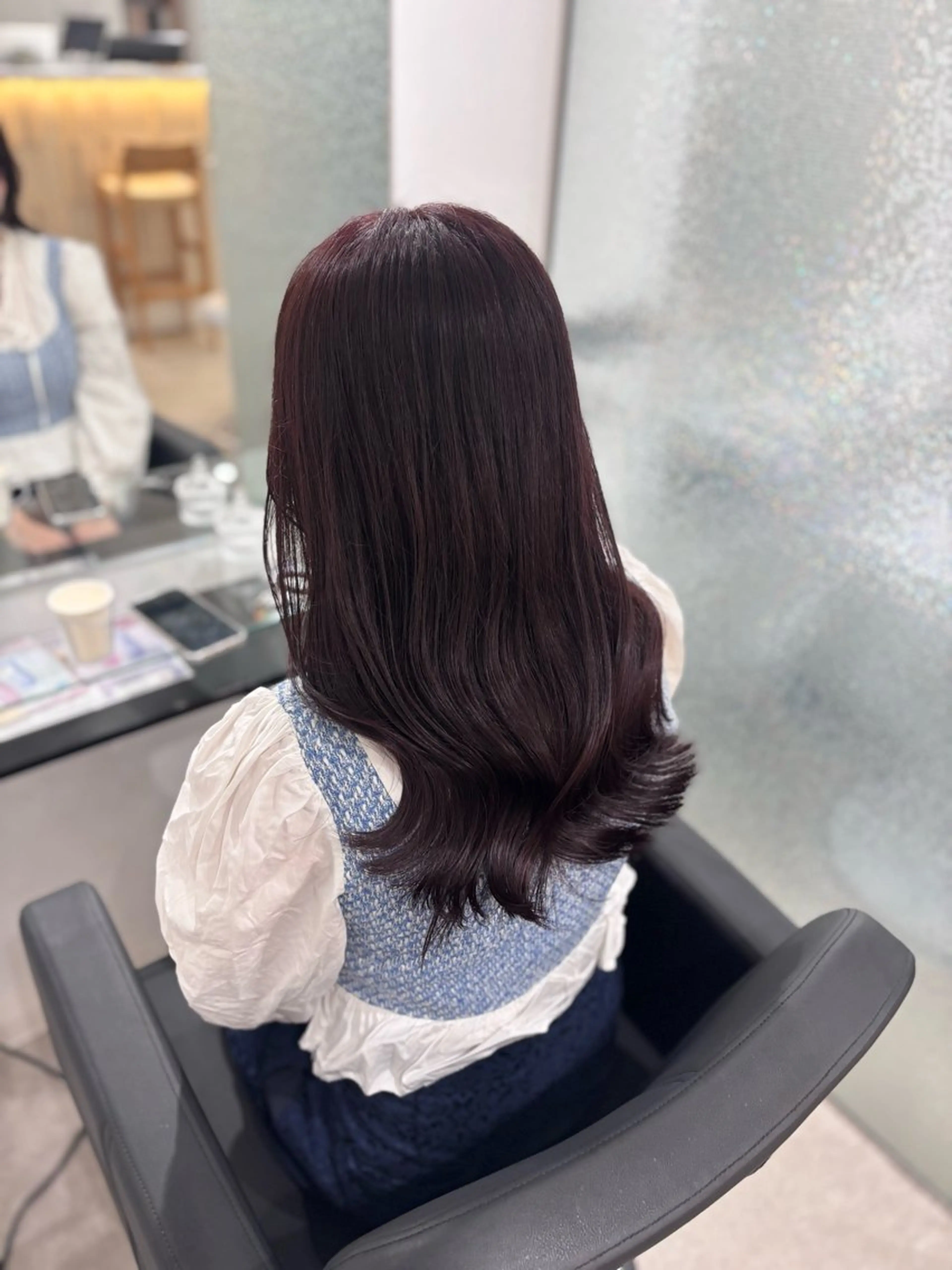 ロング ヘアカラー ヘアセット Yuzu️🫧/艶 ハイトーン/韓国ヘアのヘアスタイル