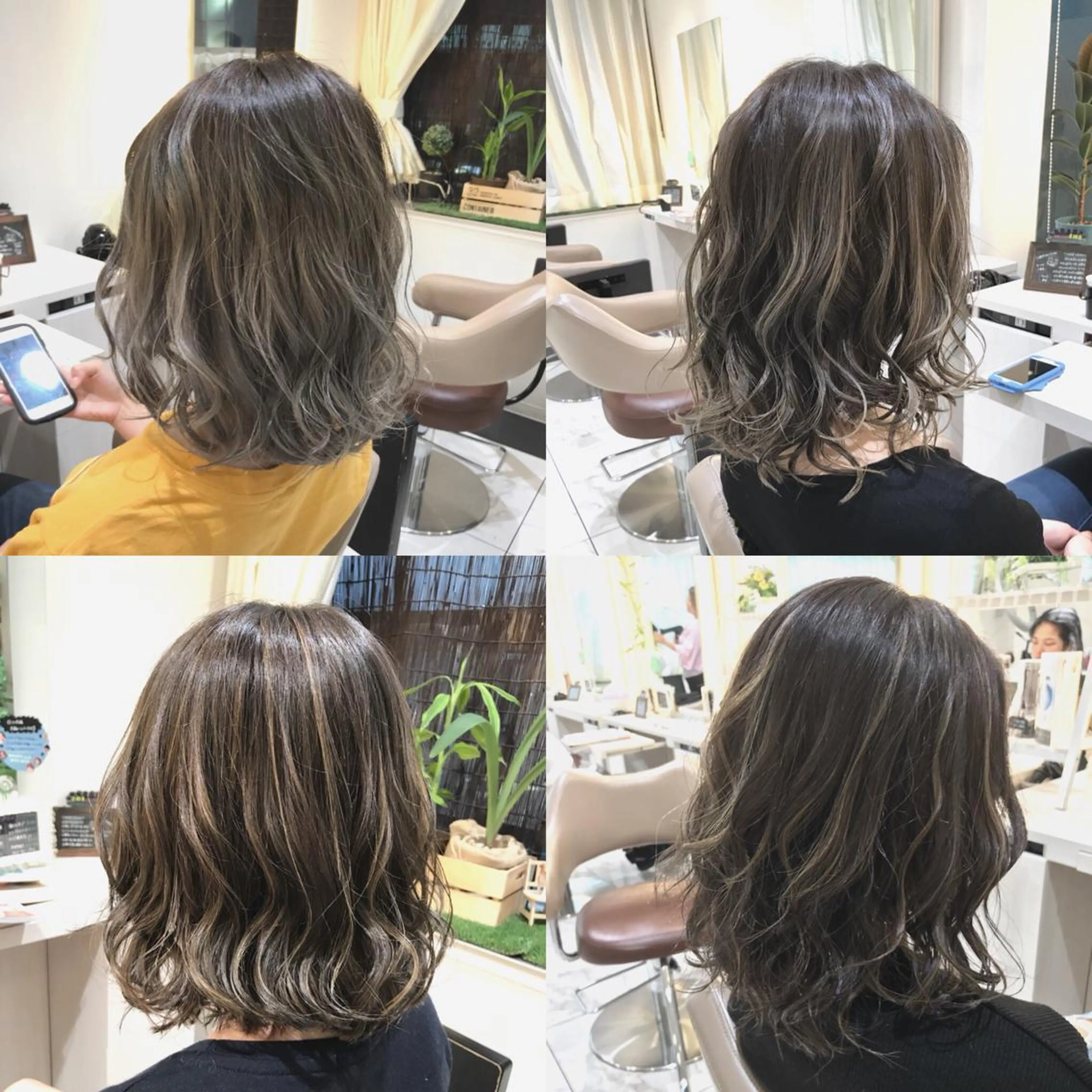 ミディアム カラー ハイライトカラー ハイライト カット ヘアカラー 山崎俊輔/髪質改善 /バレイヤージュのヘアスタイル