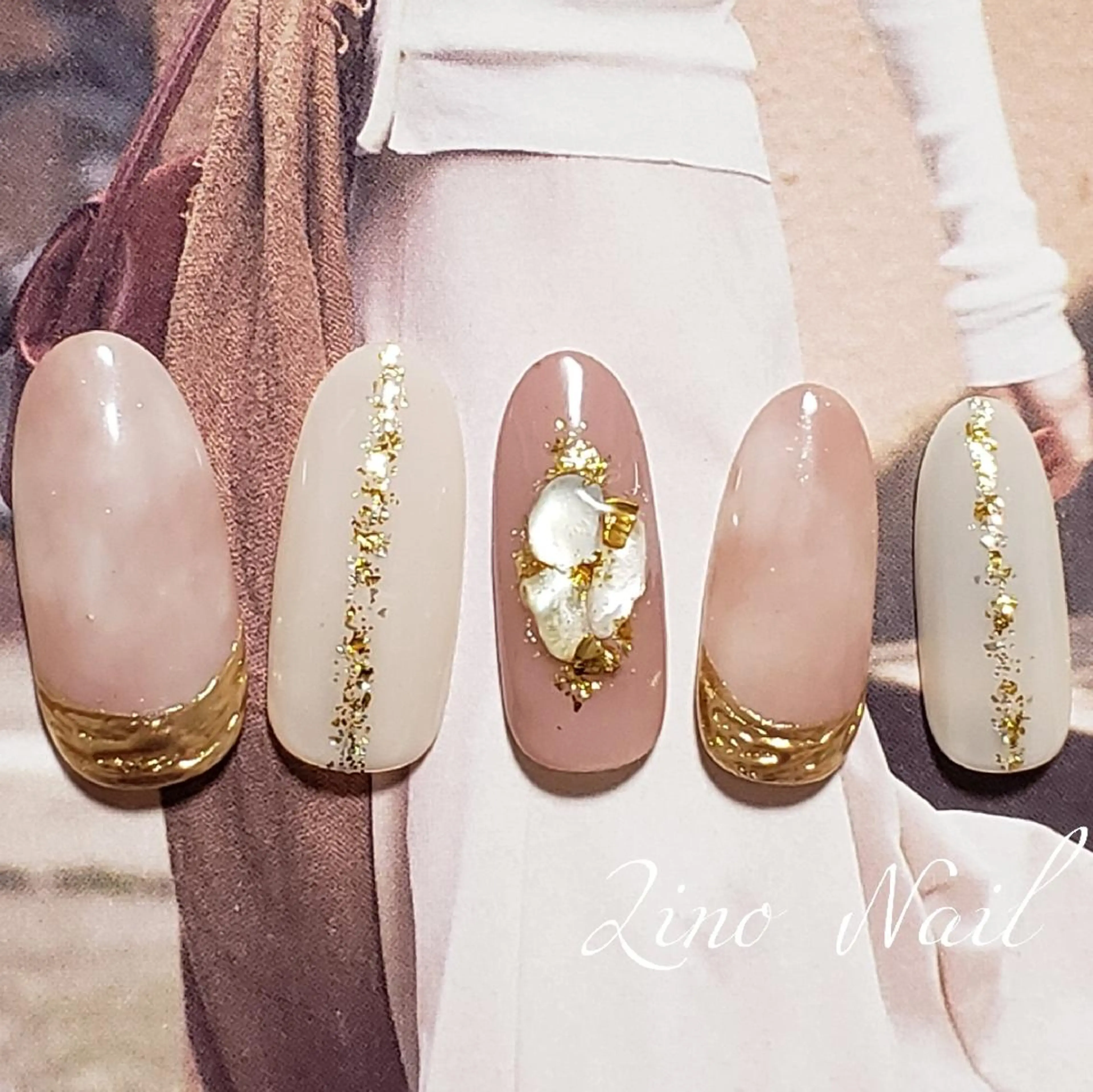 ネイル ジェルネイル ミラーネイル ニュアンスネイル パラジェル Lino Nailのネイルデザイン