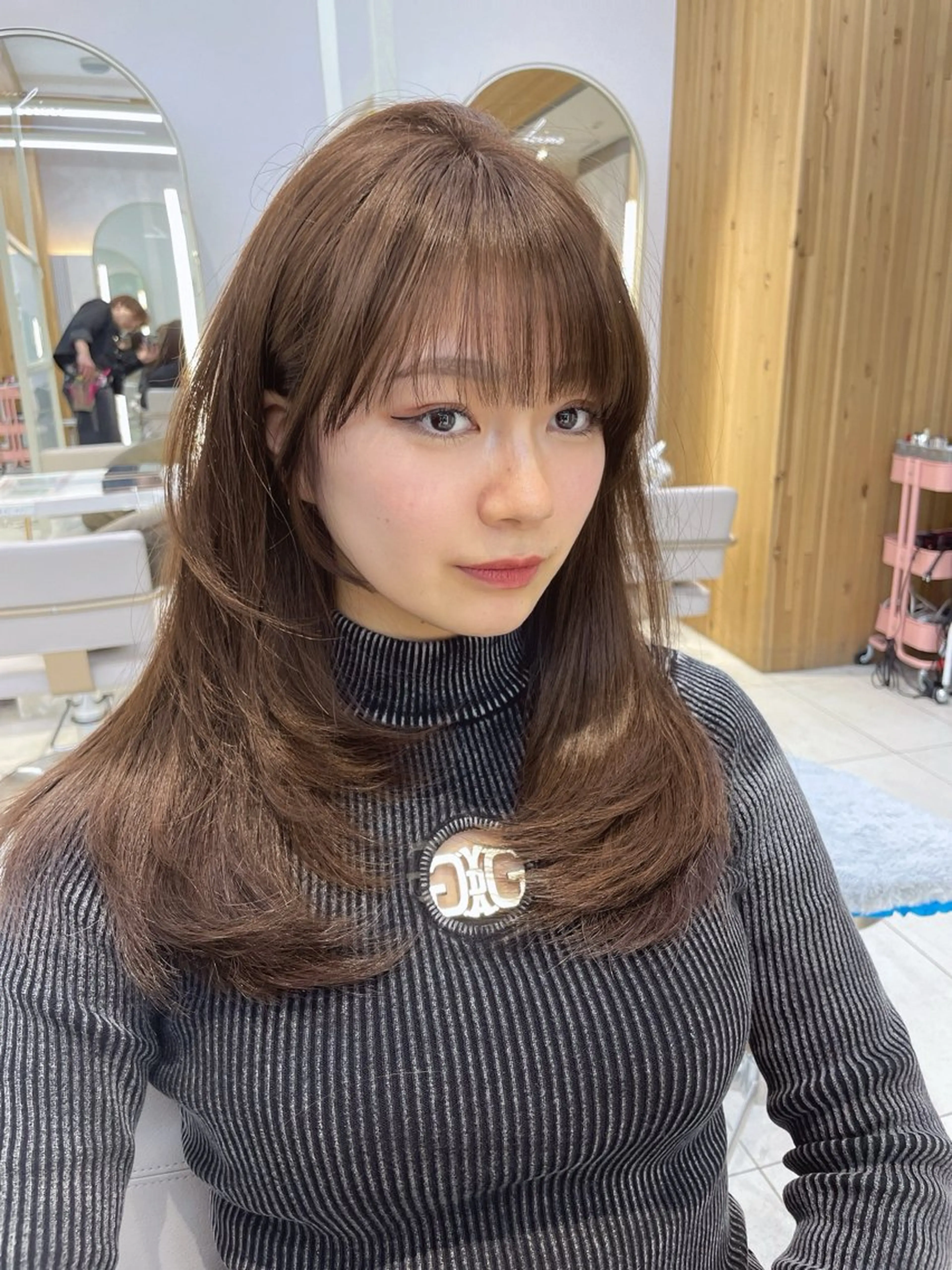 セミロング カット 顔周り/透明感カラー /韓国ヘア/TAKUのヘアスタイル