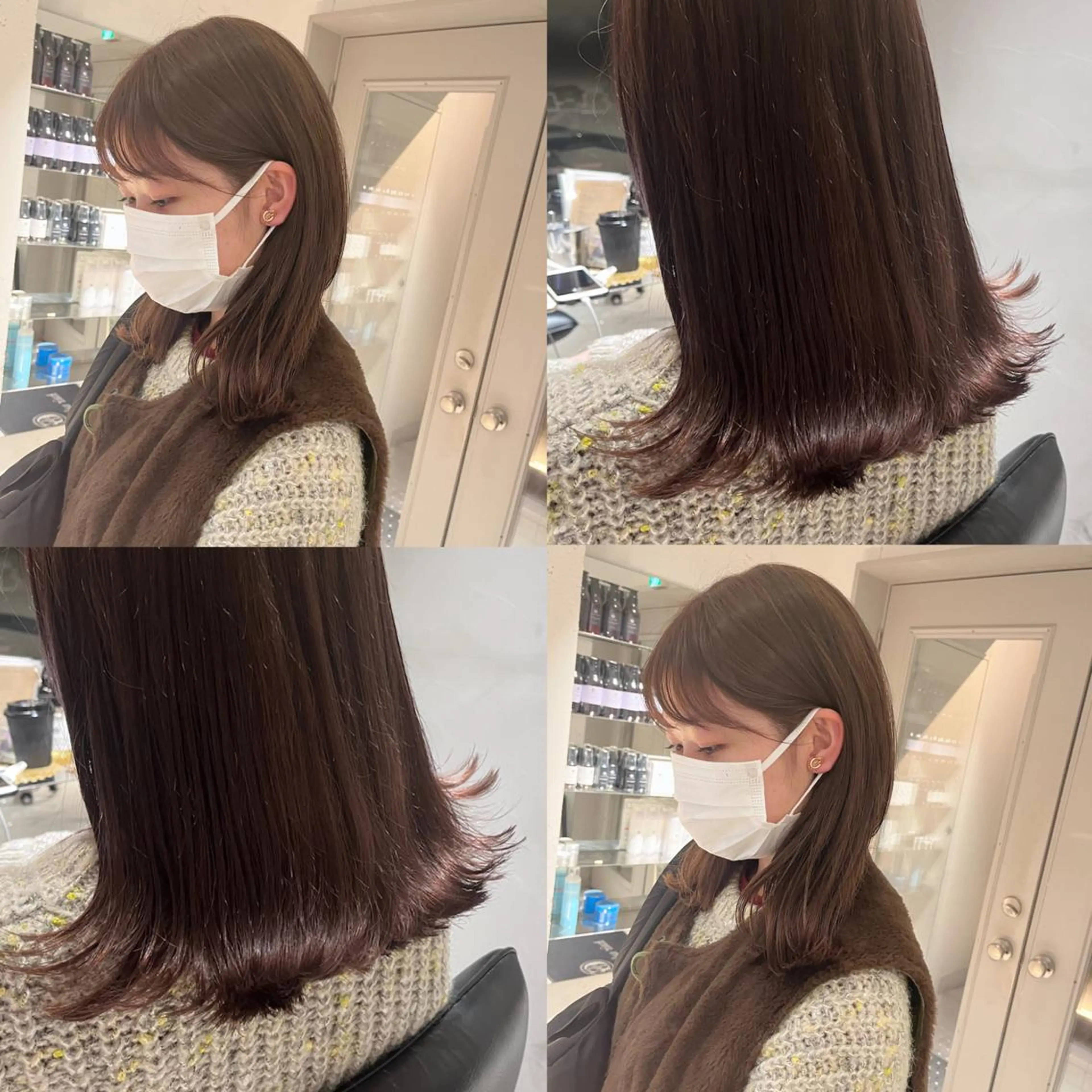 ミディアム カラー ベージュカラー ブリーチ ダブルカラー ハイトーンカラー ブリーチなしカラー ヘアカラー トリートメント ヘッドスパ ヘアセット カジュアルを女っぽく 𝗮𝘆𝗮𝗰𝗼のヘアスタイル