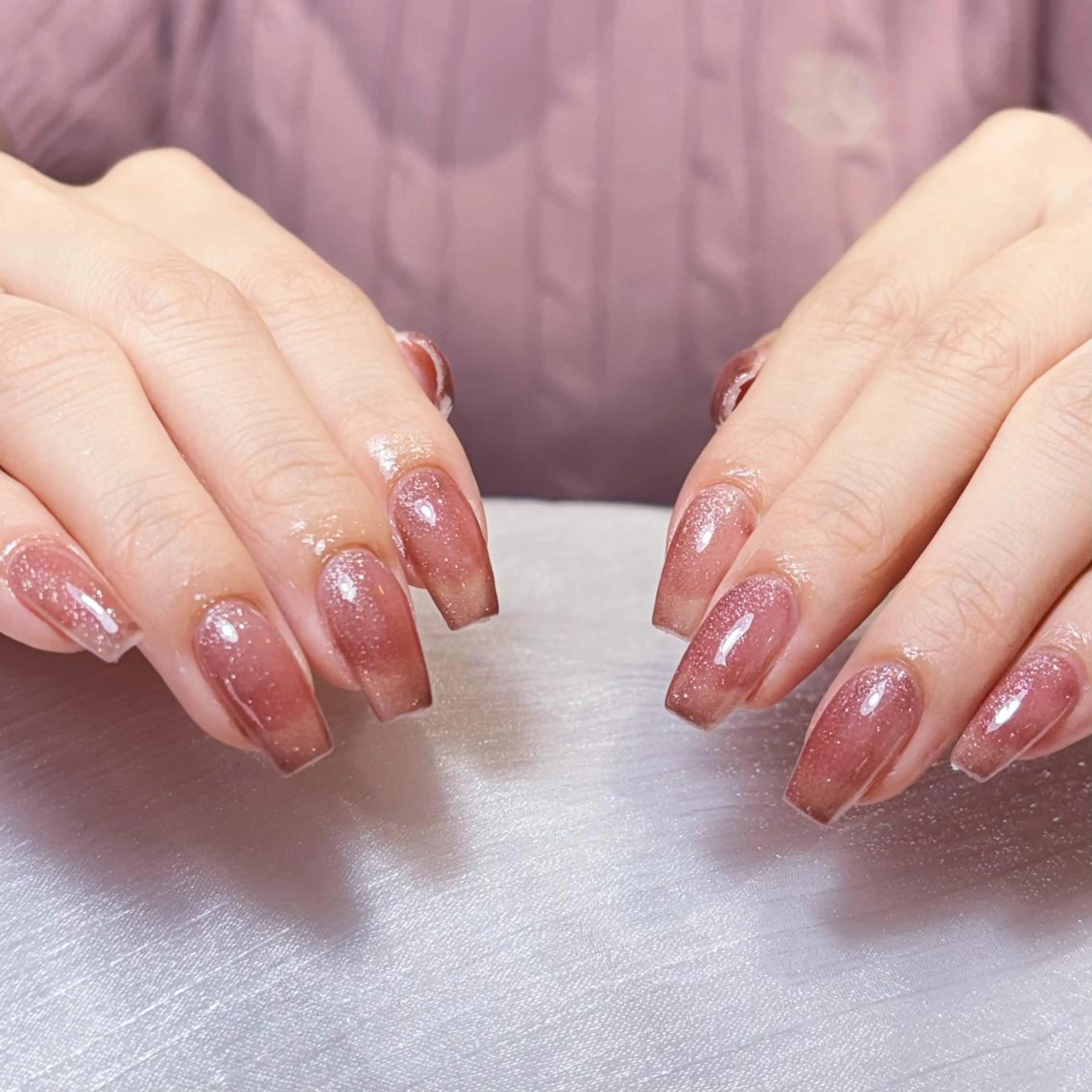 ネイル アートネイル オーロラネイル ガーリー キラキラネイル マグネットネイル ハンドネイル Diamond ✨のネイルデザイン