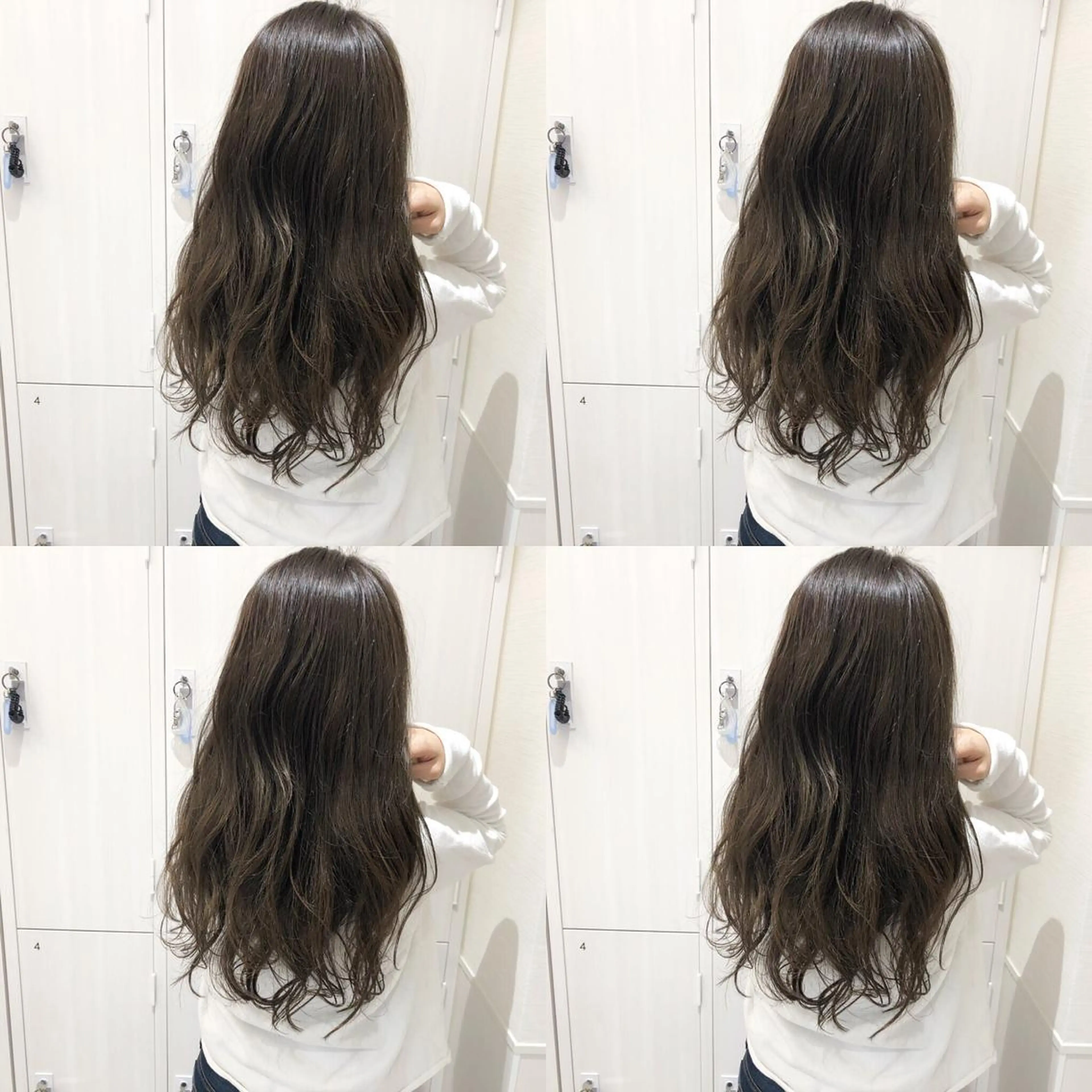 ロング カラー アディクシーカラー アッシュ バレイヤージュ 透明感カラー グラデーションカラー レイヤー/韓国/ 顔周り/しんやのヘアスタイル