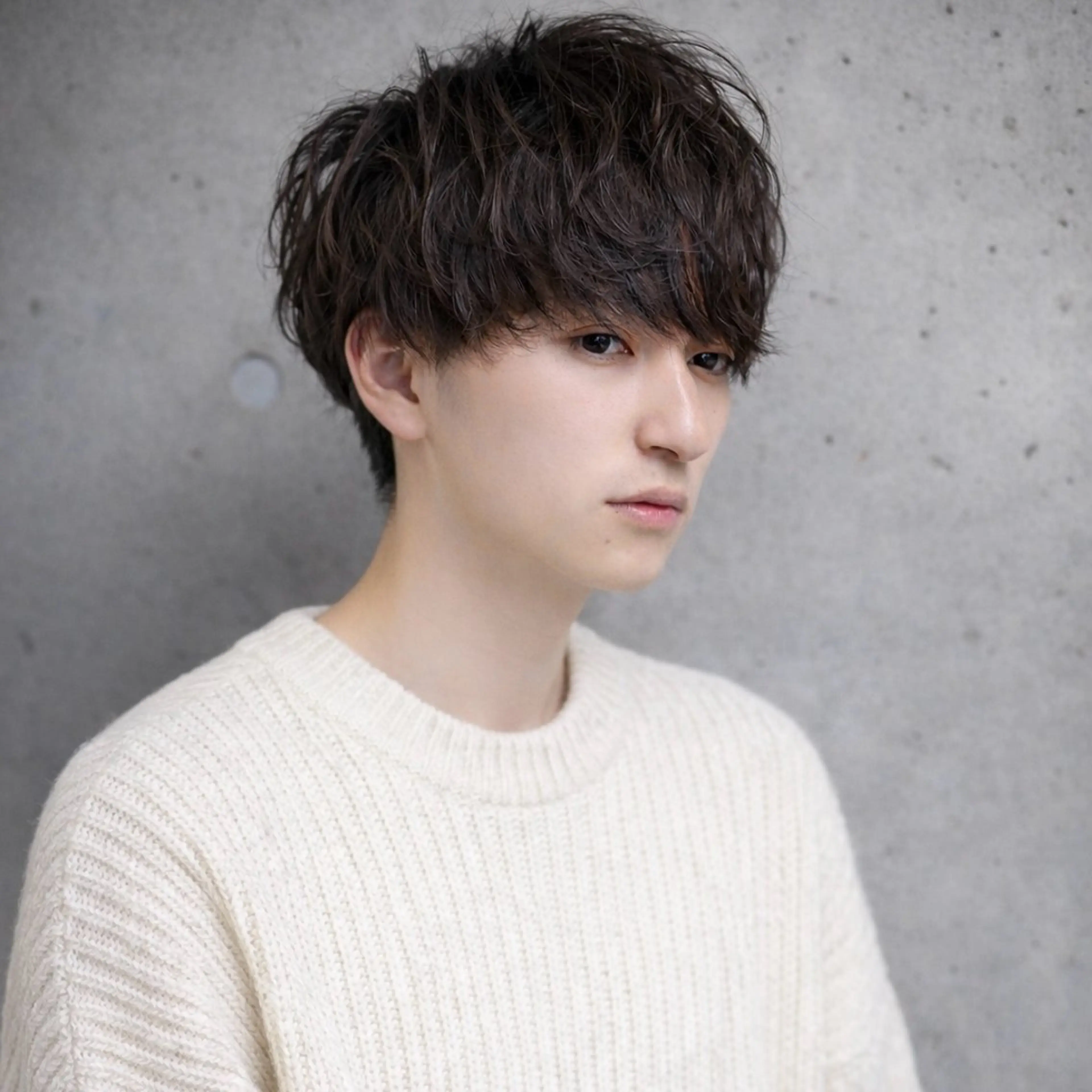 メンズ カット パーマ ヘアセット 表参道フェザーパーマ ニュアンスパーマのヘアスタイル