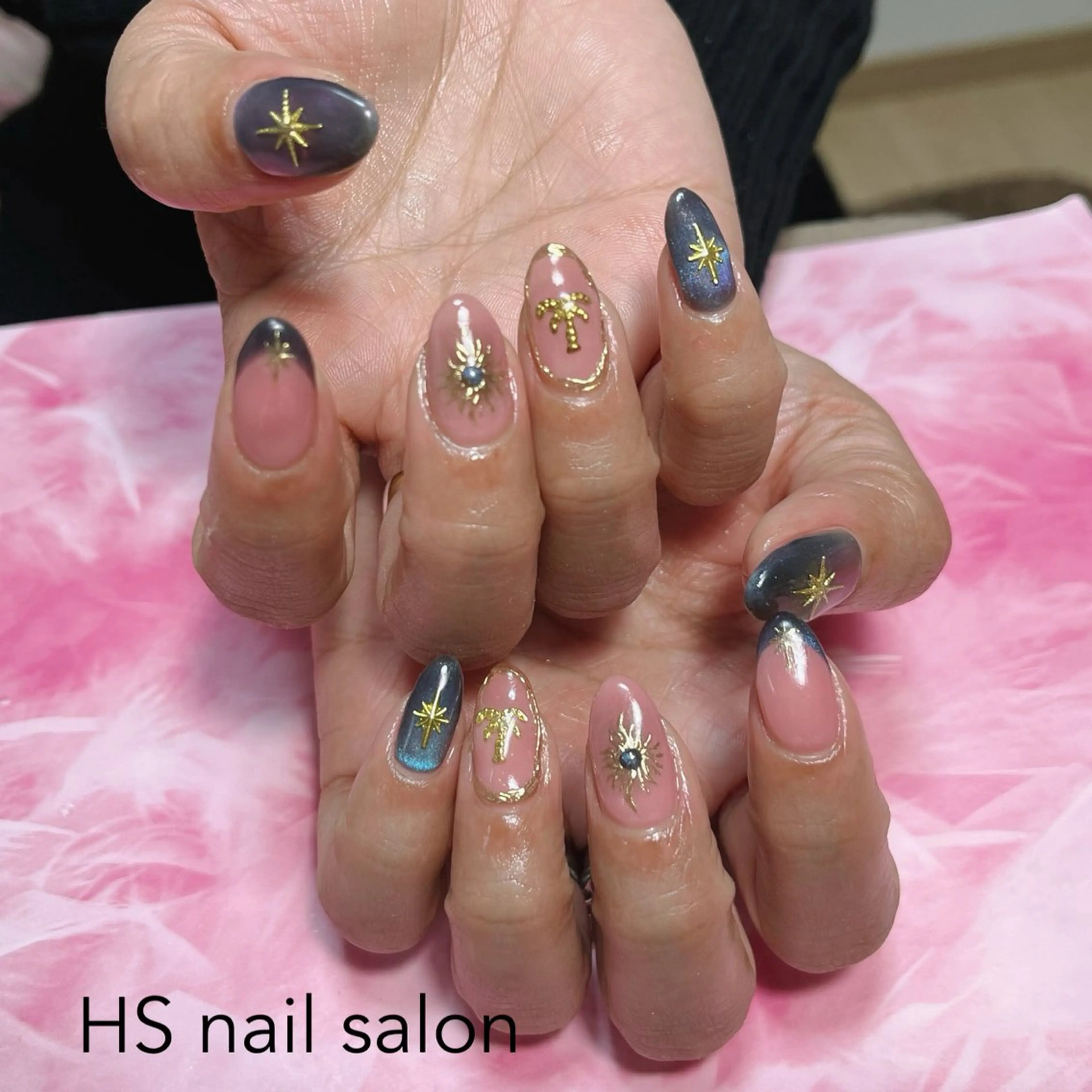 セミロング ハンドネイル hs nail salonのネイルデザイン