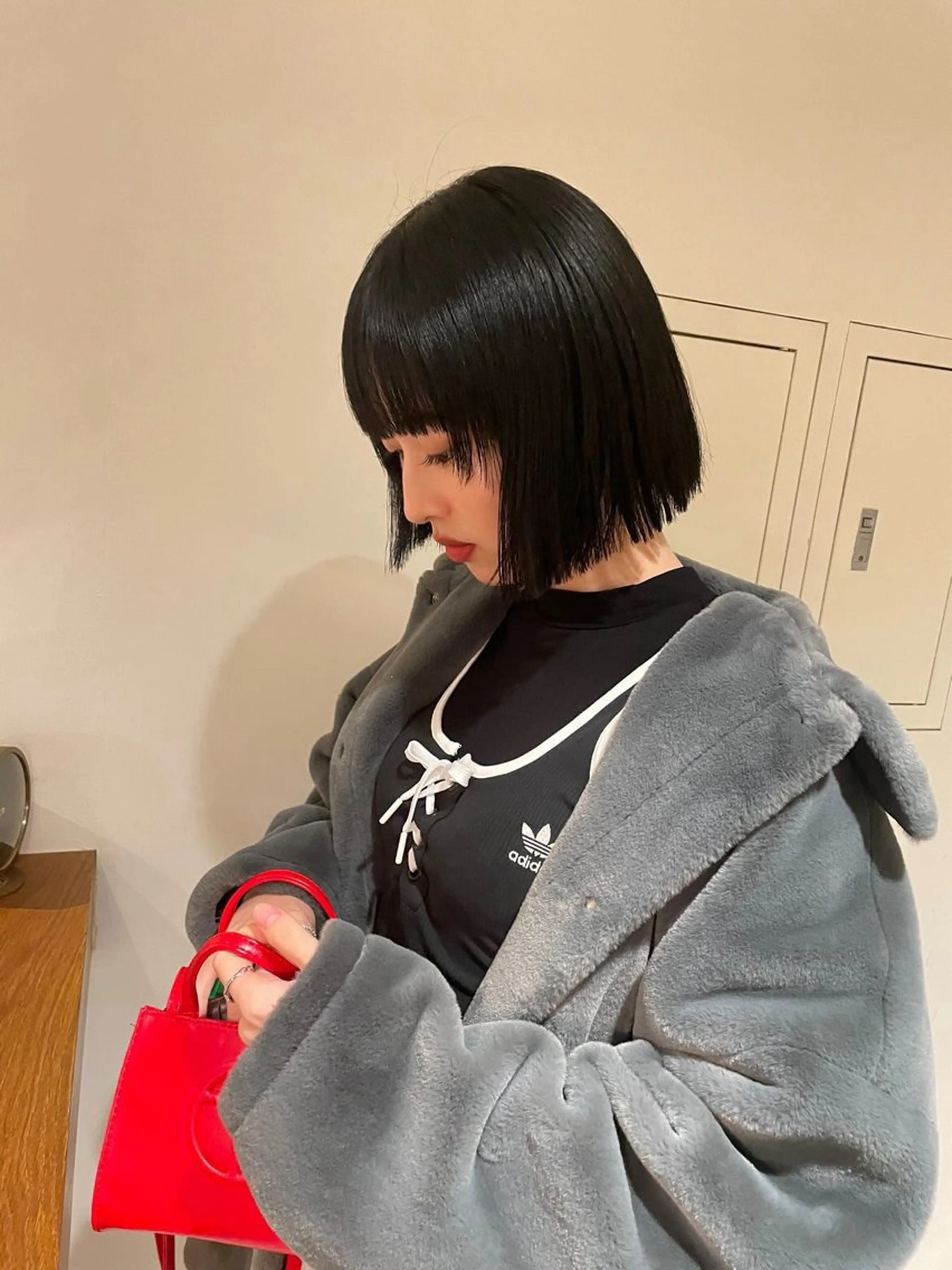 ミディアム カラー 黒髪 ボブ カット ヘアカラー Qin shaire salon 原宿所属・🌿パーマ/ボブ/ レイヤー/Mikiのヘアスタイル