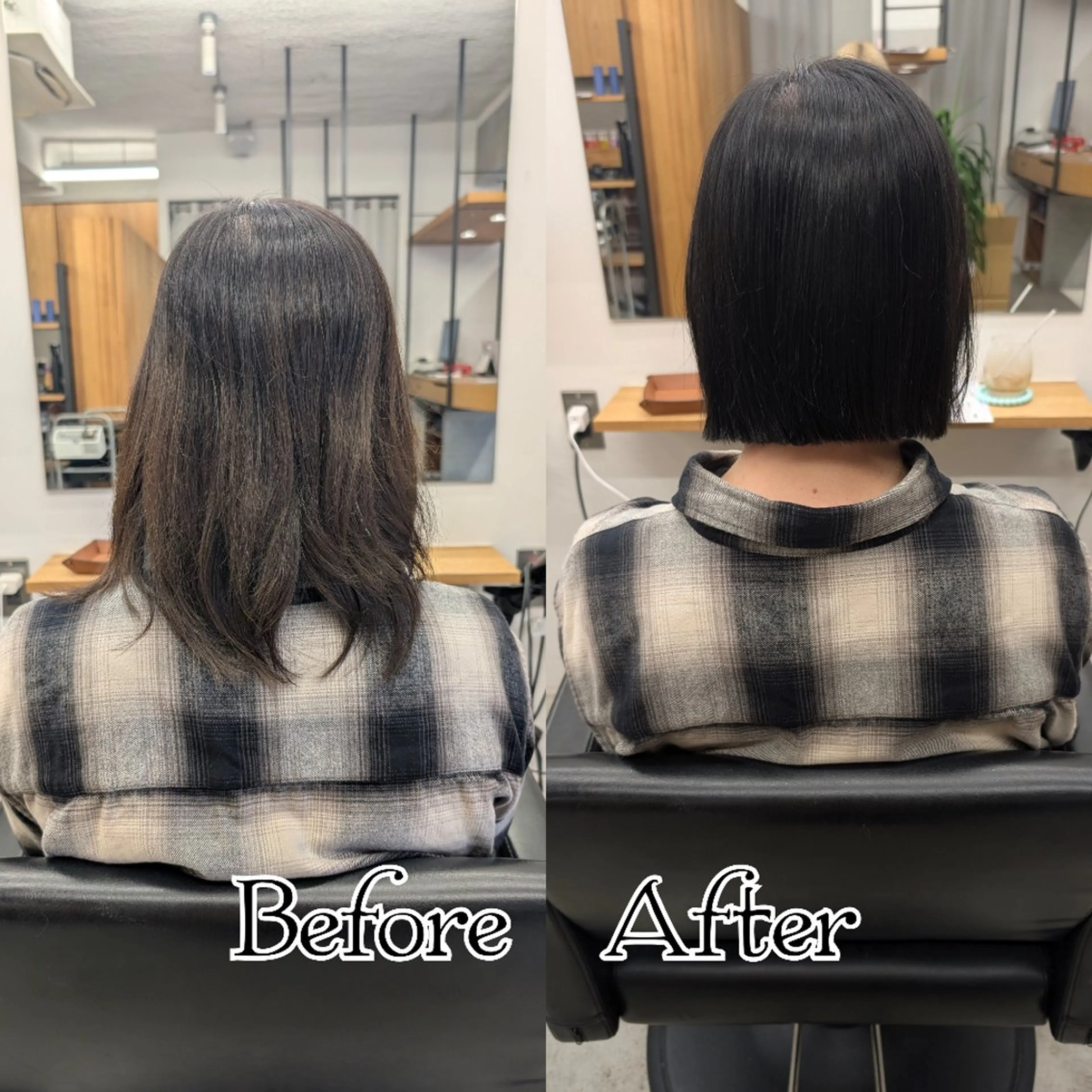 ショート カラー 切りっぱなしボブ ボブ カット ヘアカラー トリートメント R hair🧡 伊藤美和🤎のヘアスタイル