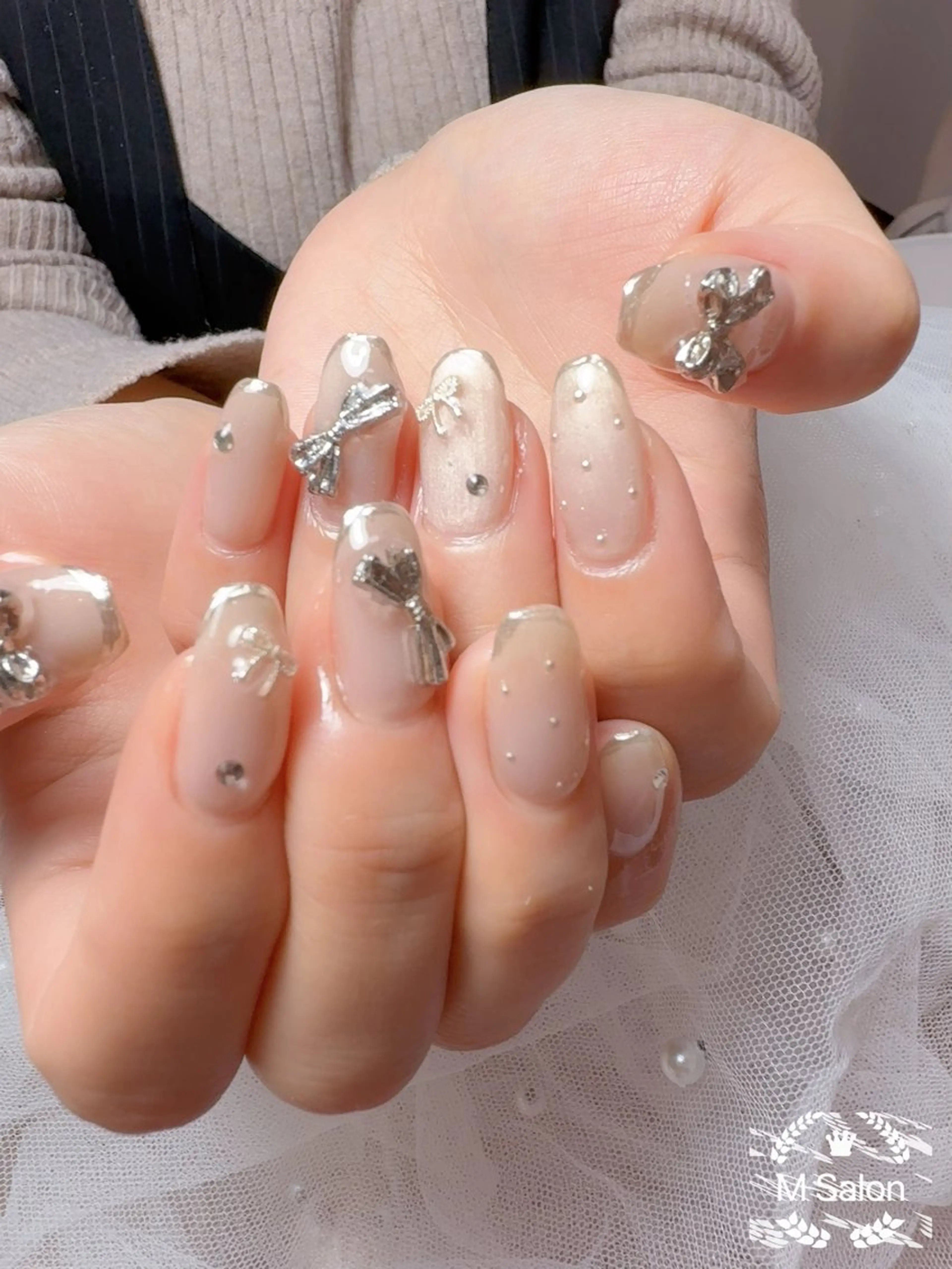 ネイル フレンチネイル マグネットネイル ニュアンスネイル オフィスネイル ワンカラーネイル ハンドネイル Mnail _KKのネイルデザイン