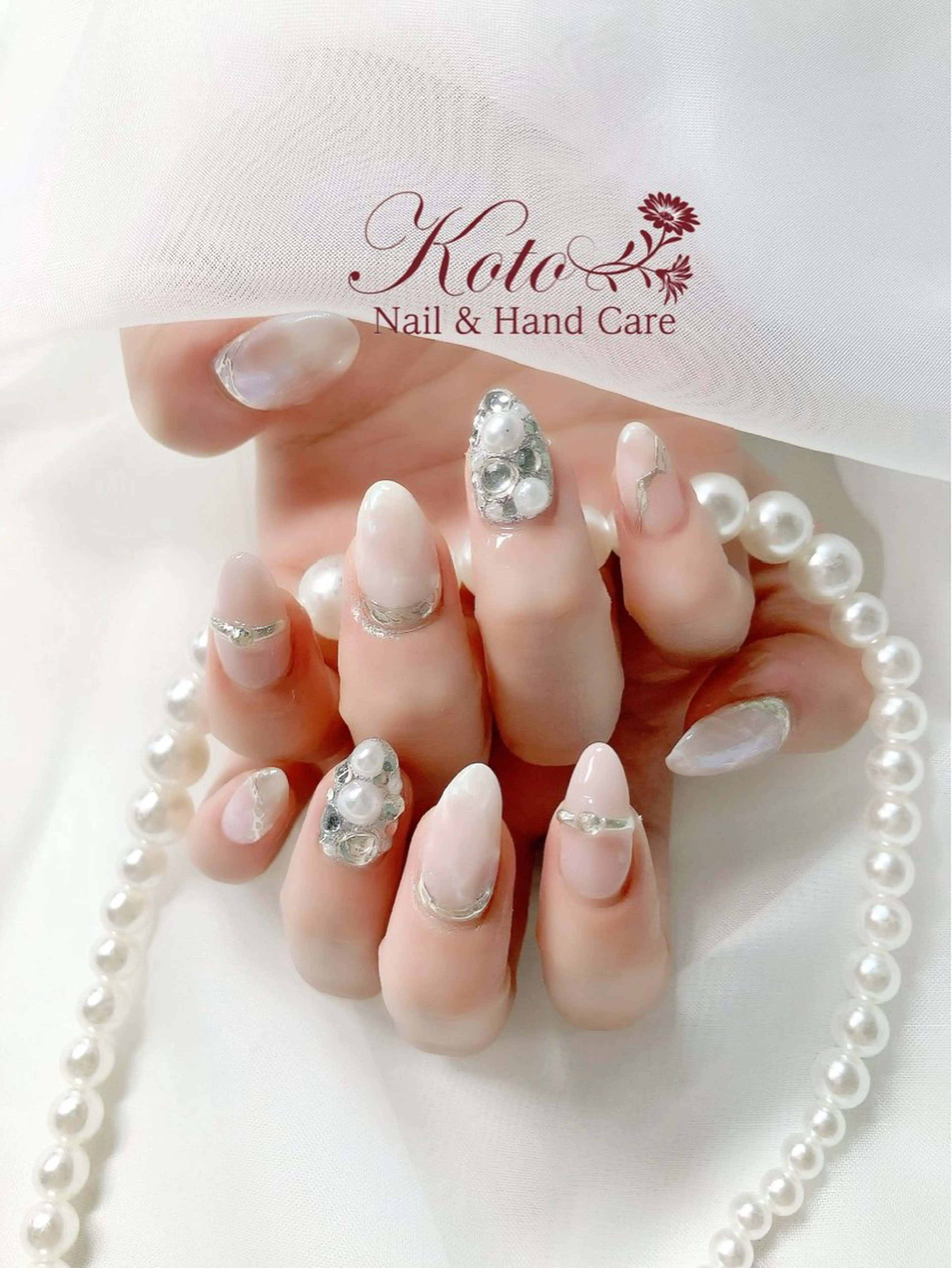 ネイル 長さ出し ジェルネイル 持ち込み ニュアンスネイル 赤色 ハンドネイル Nail Salon KOTOのネイルデザイン