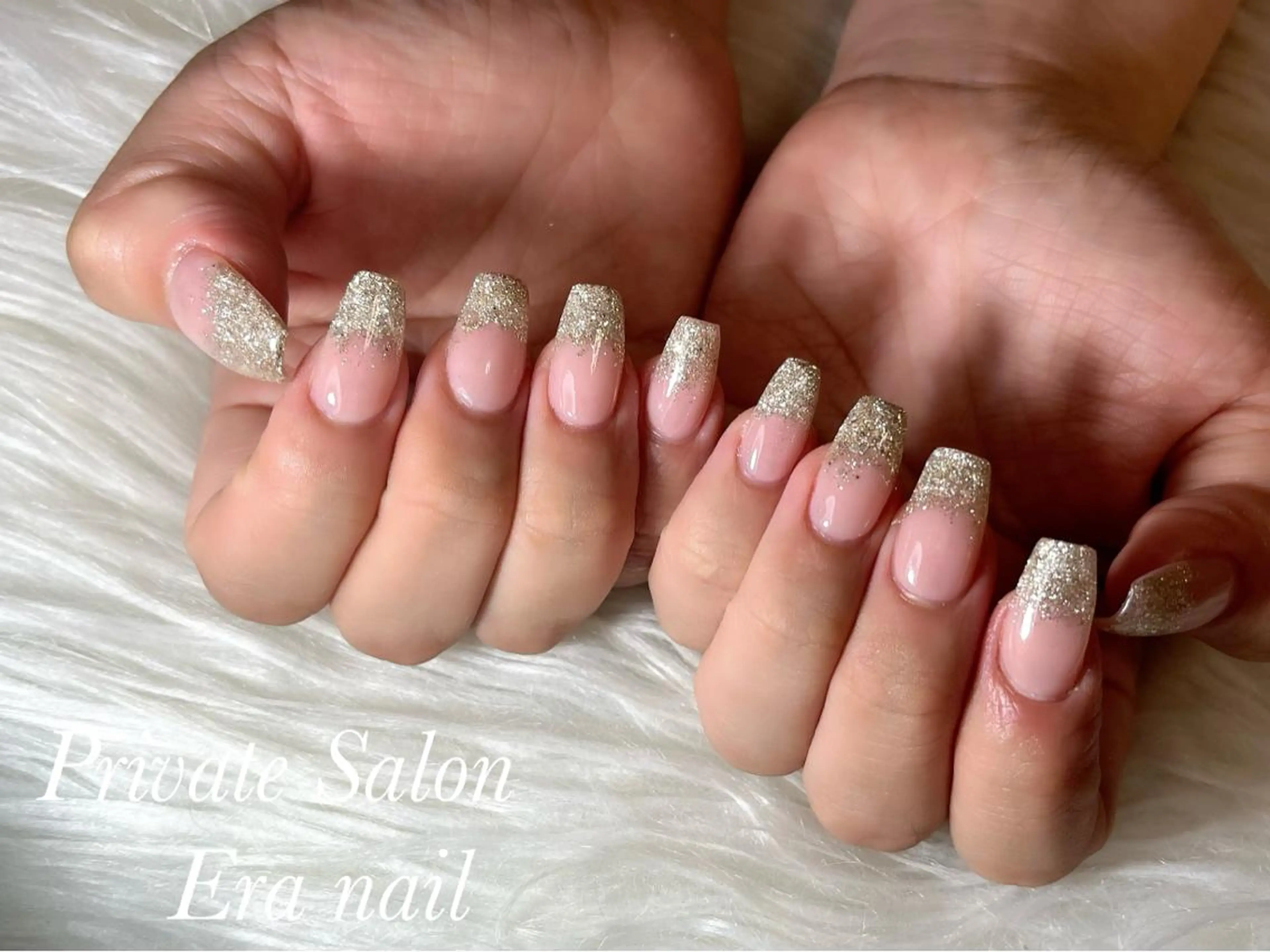 ネイル グラデーション ラメ(グリッター) ラメグラデーション スカルプネイル Era nailのネイルデザイン