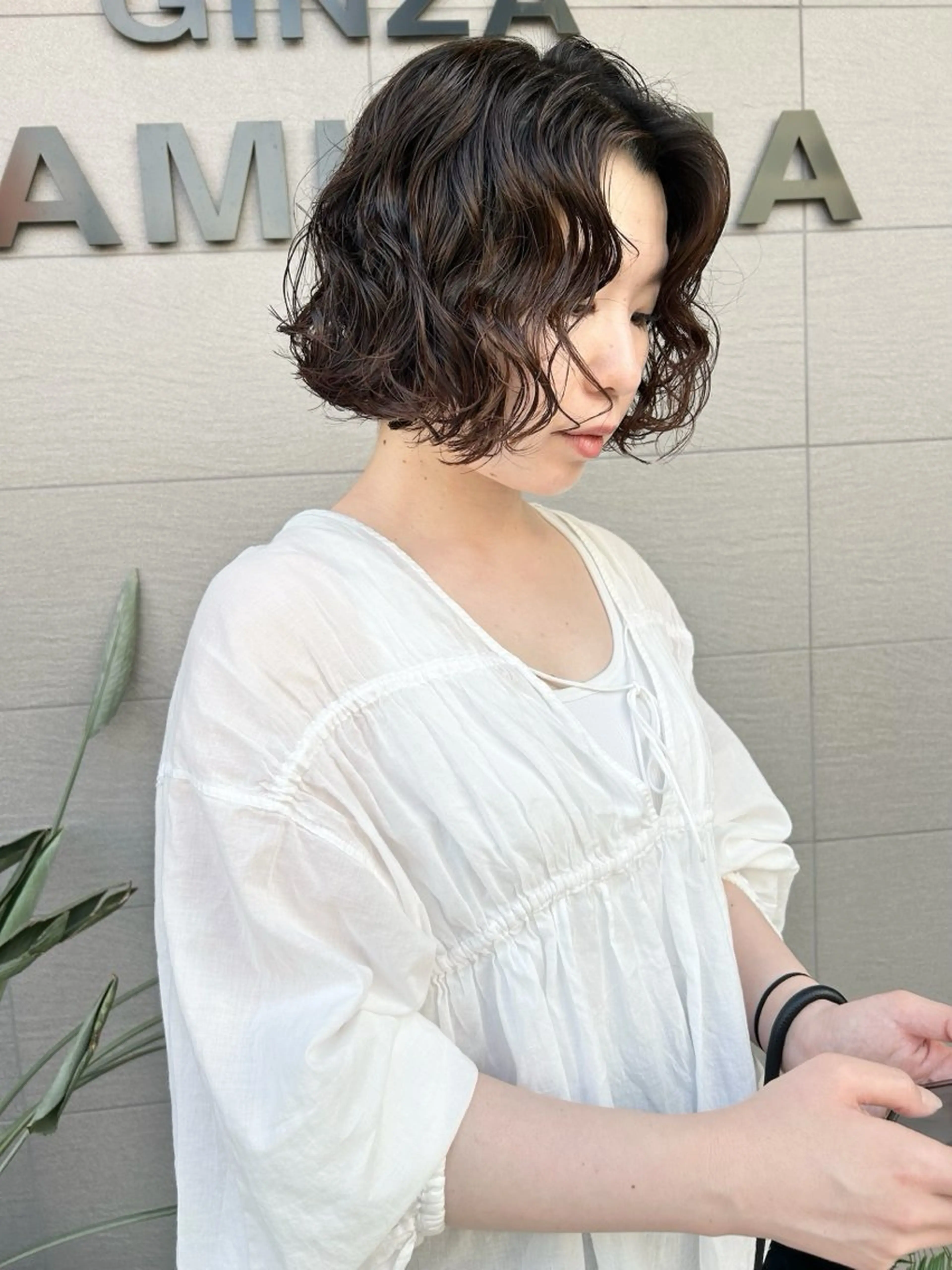 ショート パーマ ボブ カット パーマ ナカジマ ナナのヘアスタイル