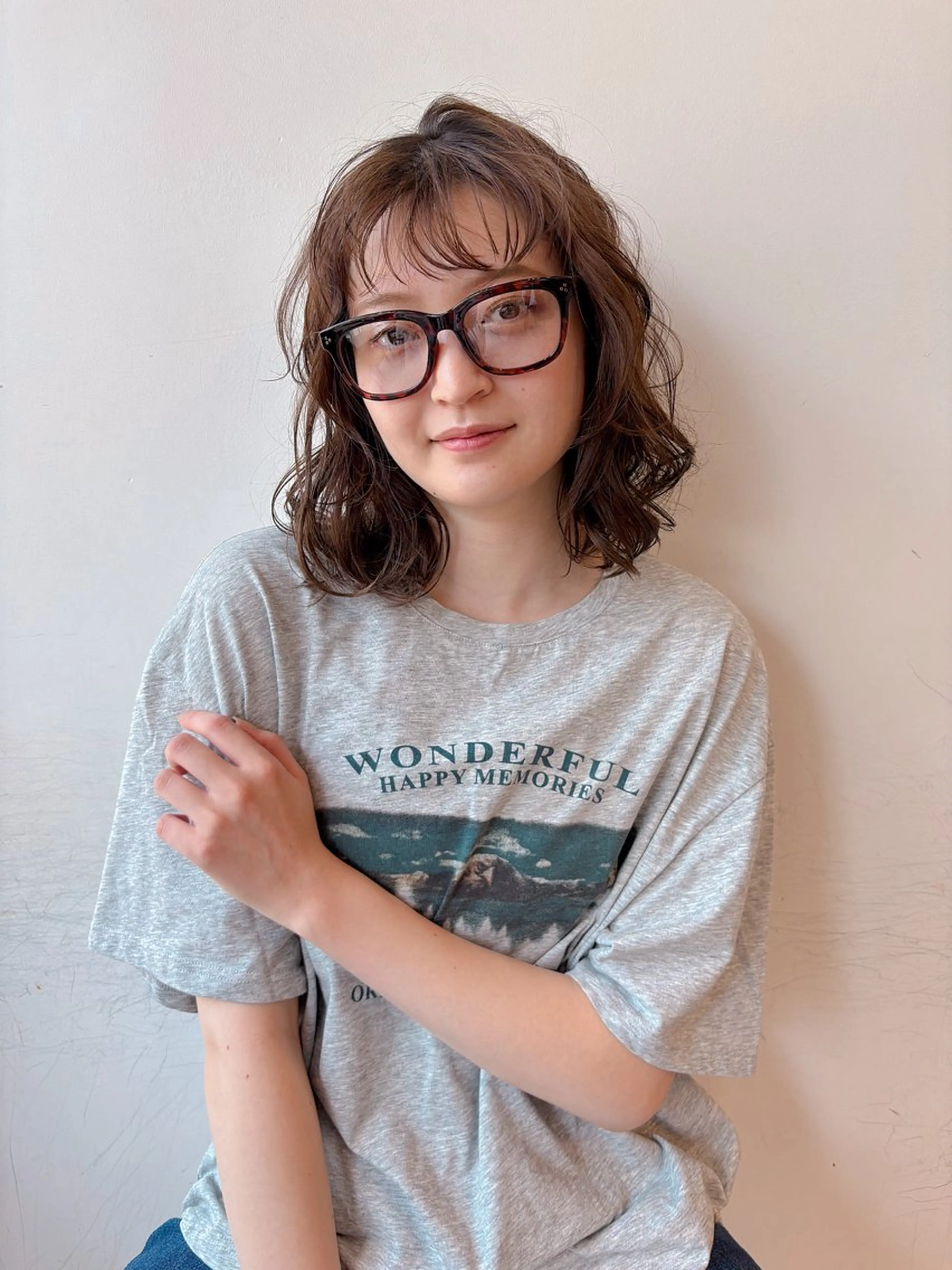 パーマ ニュアンスパーマ ボブ/ミディアム 親しみやすさ/さくらのヘアスタイル