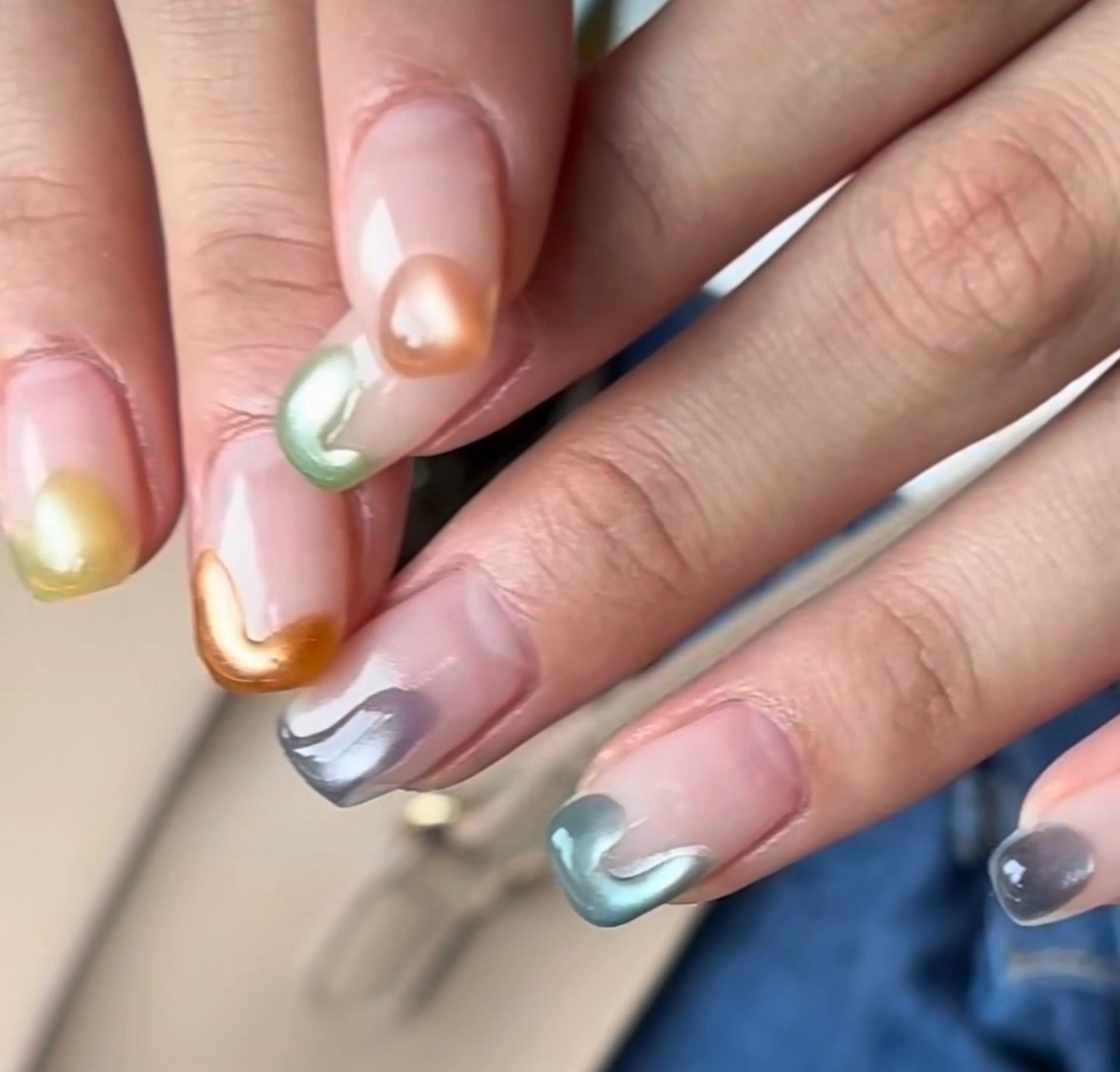 ネイル アートネイル フラワーネイル グラデーション 韓国ネイル マグネットネイル Seemly 千田町店所属・フラワーパラジェル 🌸シームリーエミのネイルデザイン