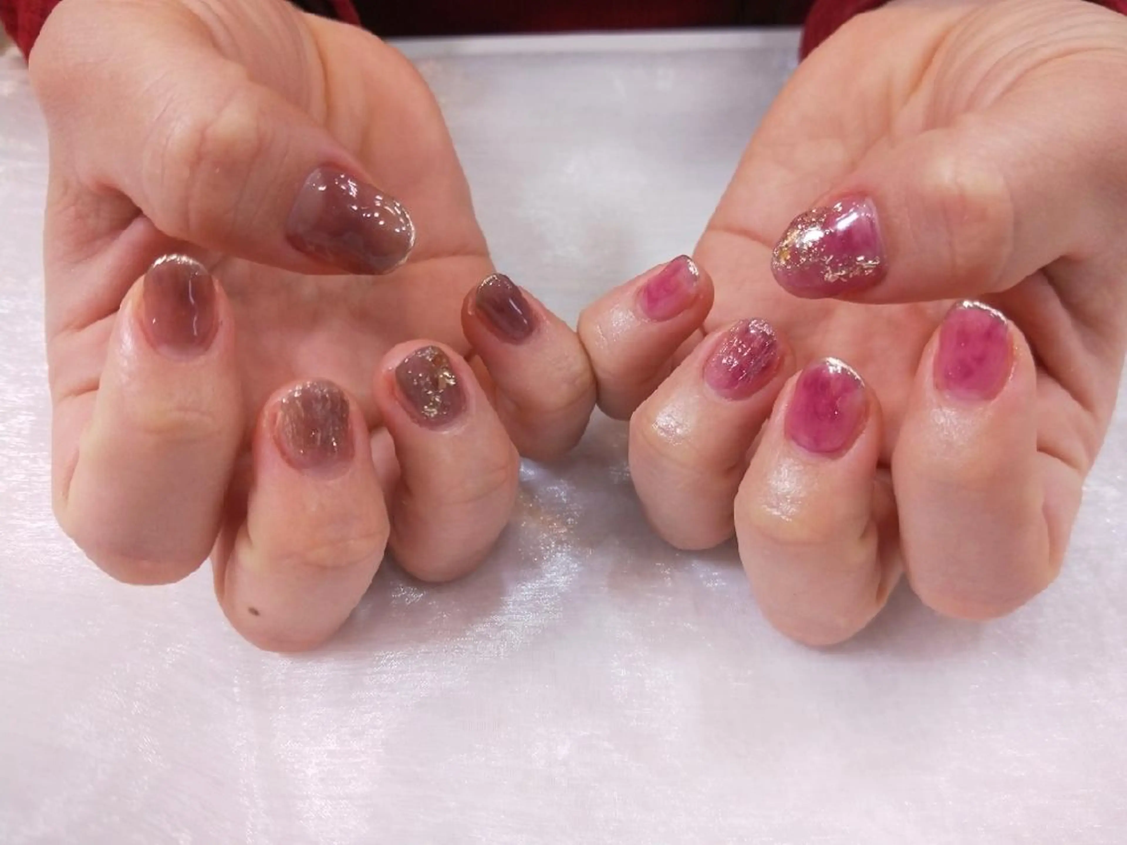 ネイル ハンドネイル ハンドケア R'well所属・はばすみれ🎀ﾈｲﾙ 光ﾌｪｲｼｬﾙ ﾍｱのネイルデザイン