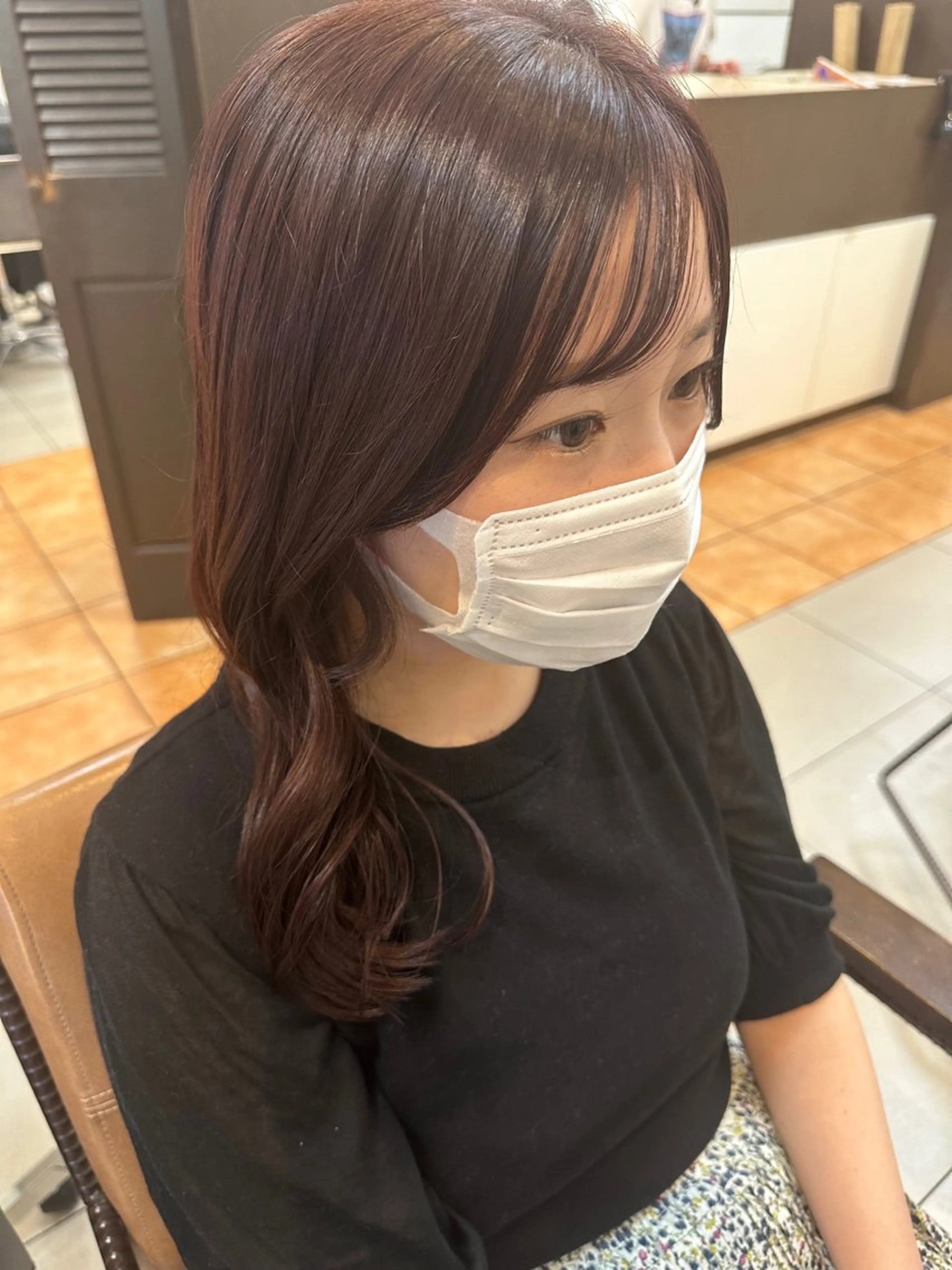 セミロング ピンクブラウン 顔周りカット Cloe 梅田所属・🌼北口 絢🌼のヘアスタイル