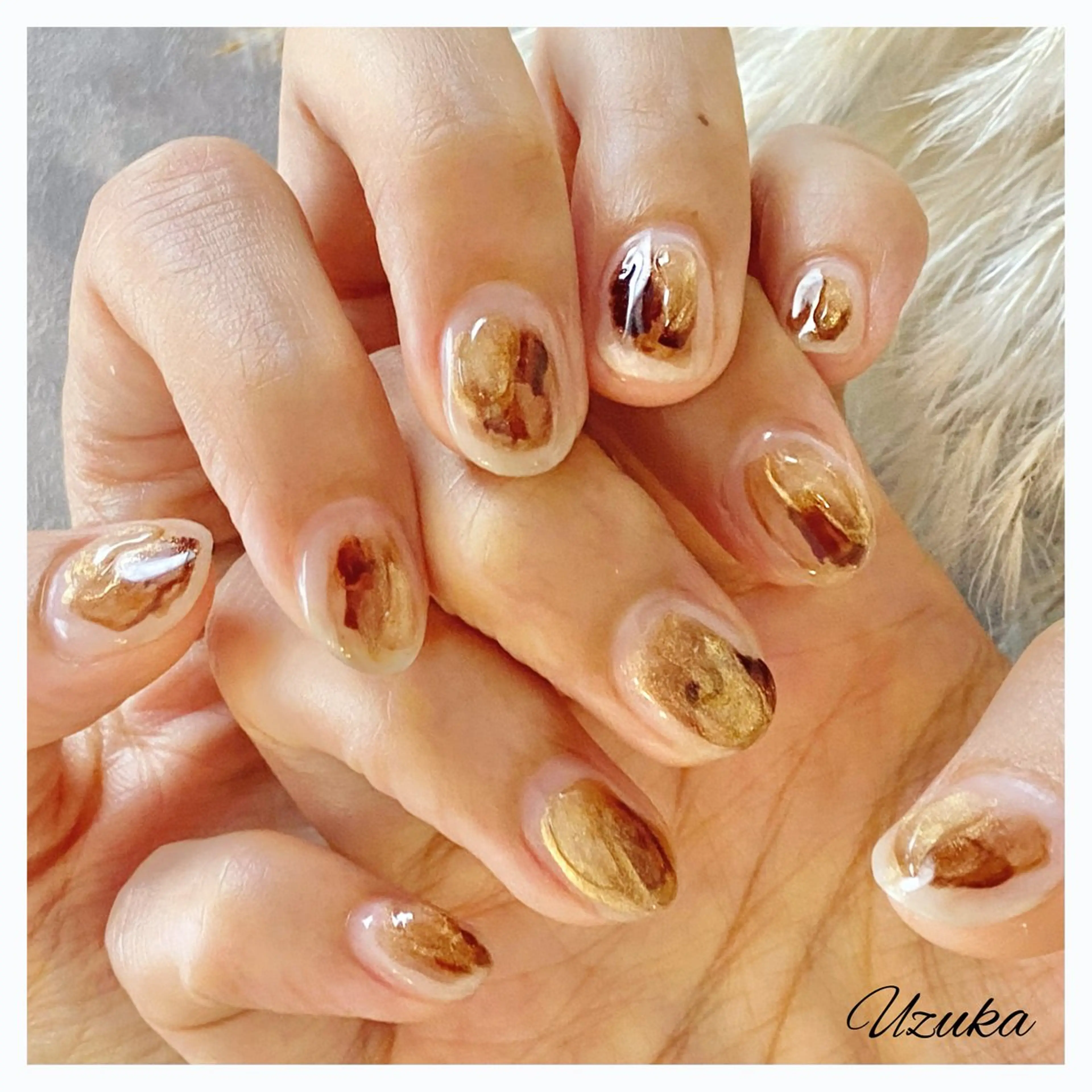 ネイル ニュアンスネイル ぷっくりネイル ショートネイル シンプルネイル 【 enn 】 Uzuka Yukaのネイルデザイン