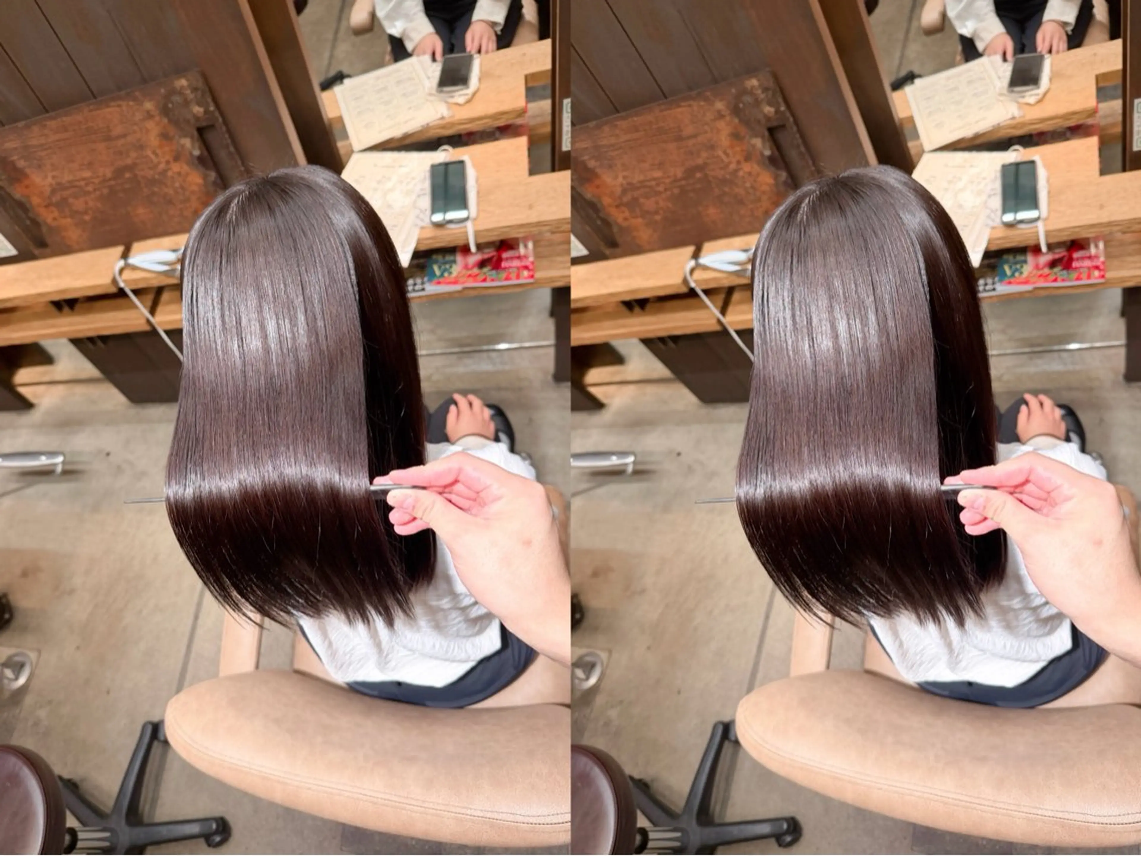 セミロング トリートメント 美髪縮毛矯正/ 髪質改善/愛敬響のヘアスタイル