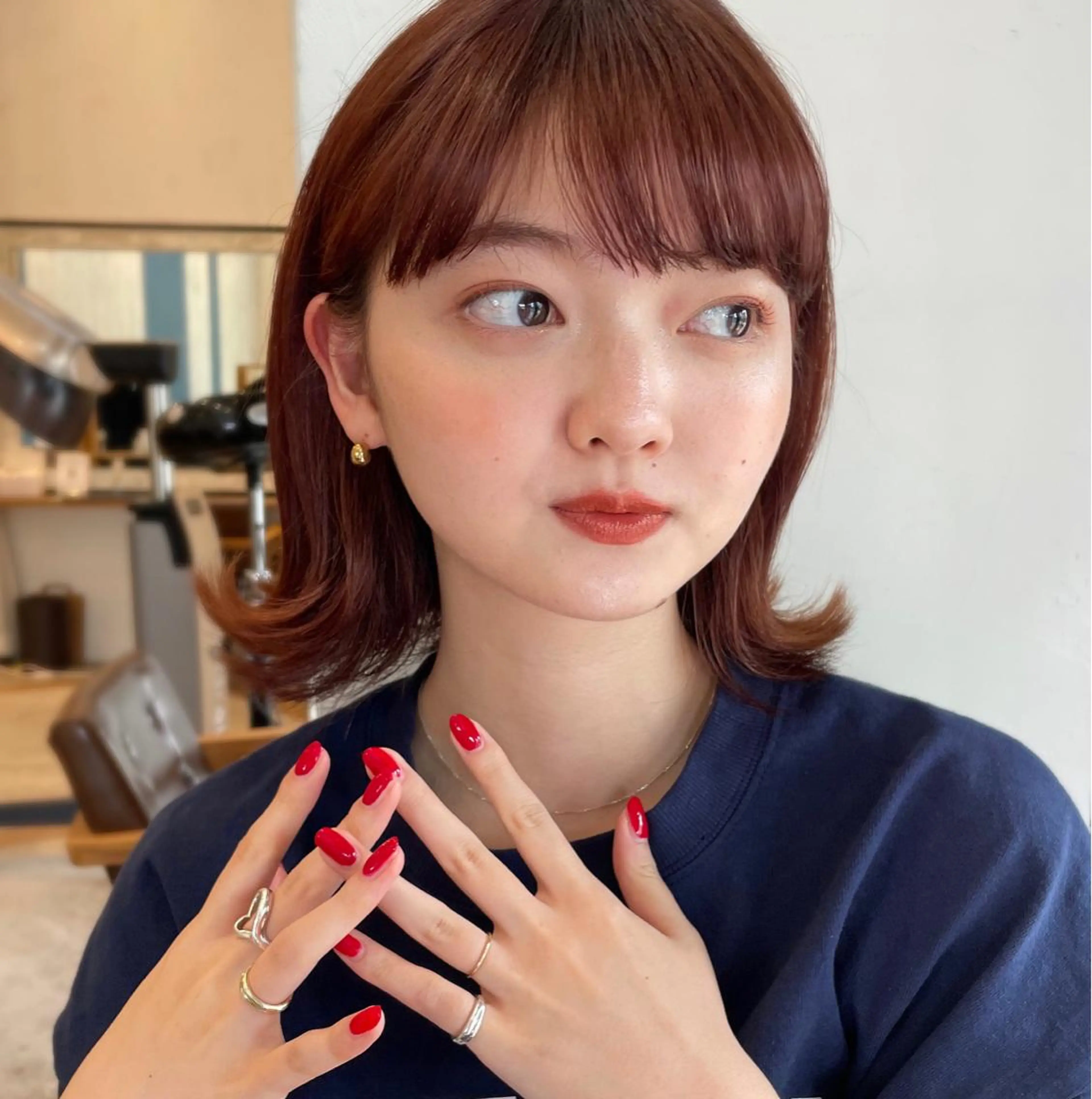 ミディアム カラー ボブ OAK 学芸大学所属・秋葉萌　透明感カラー /レイヤー/ボブ♡のヘアスタイル