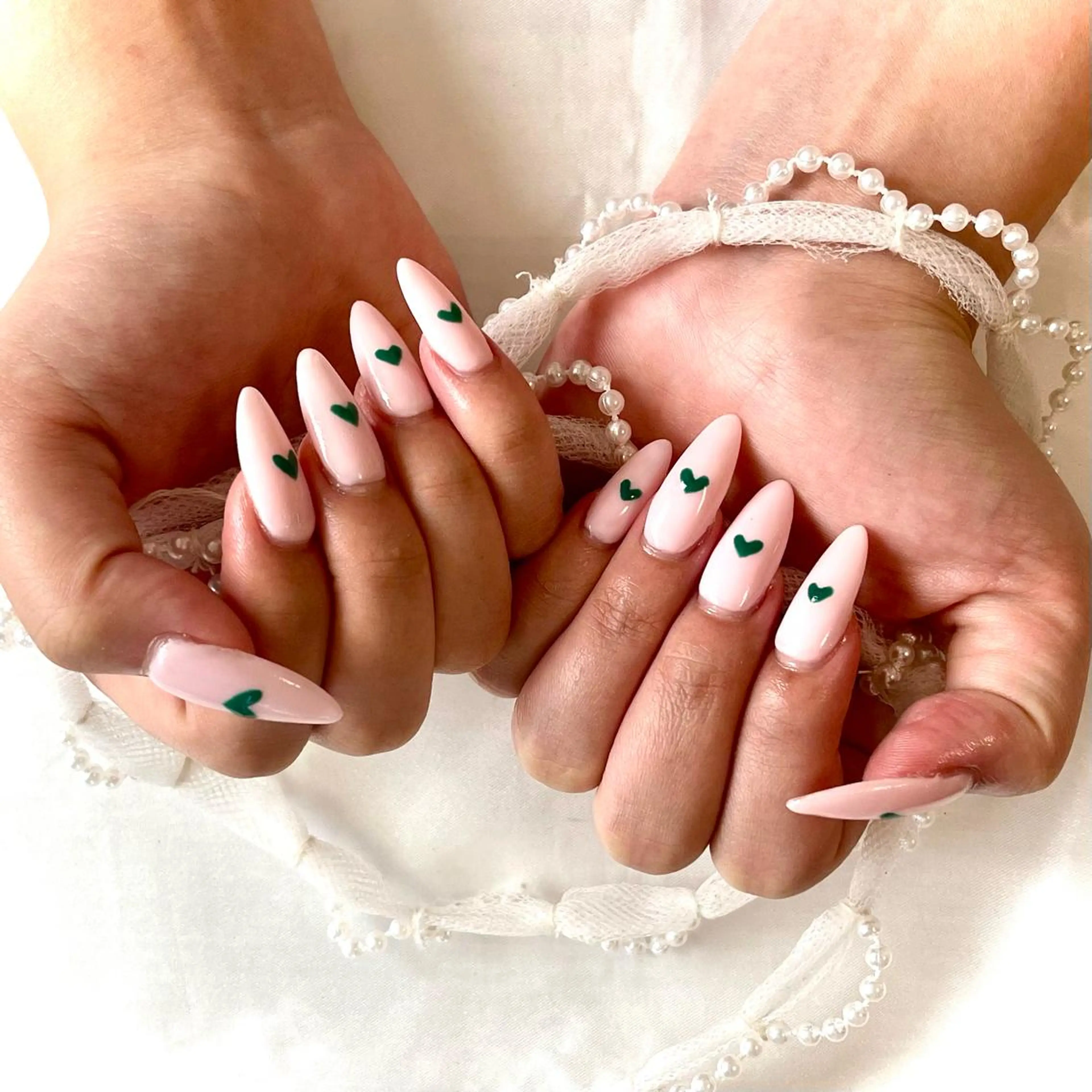 ネイル ジェルネイル ガーリー ハート 韓国ネイル パラジェル 韓国ネイル💠 Tomoのネイルデザイン