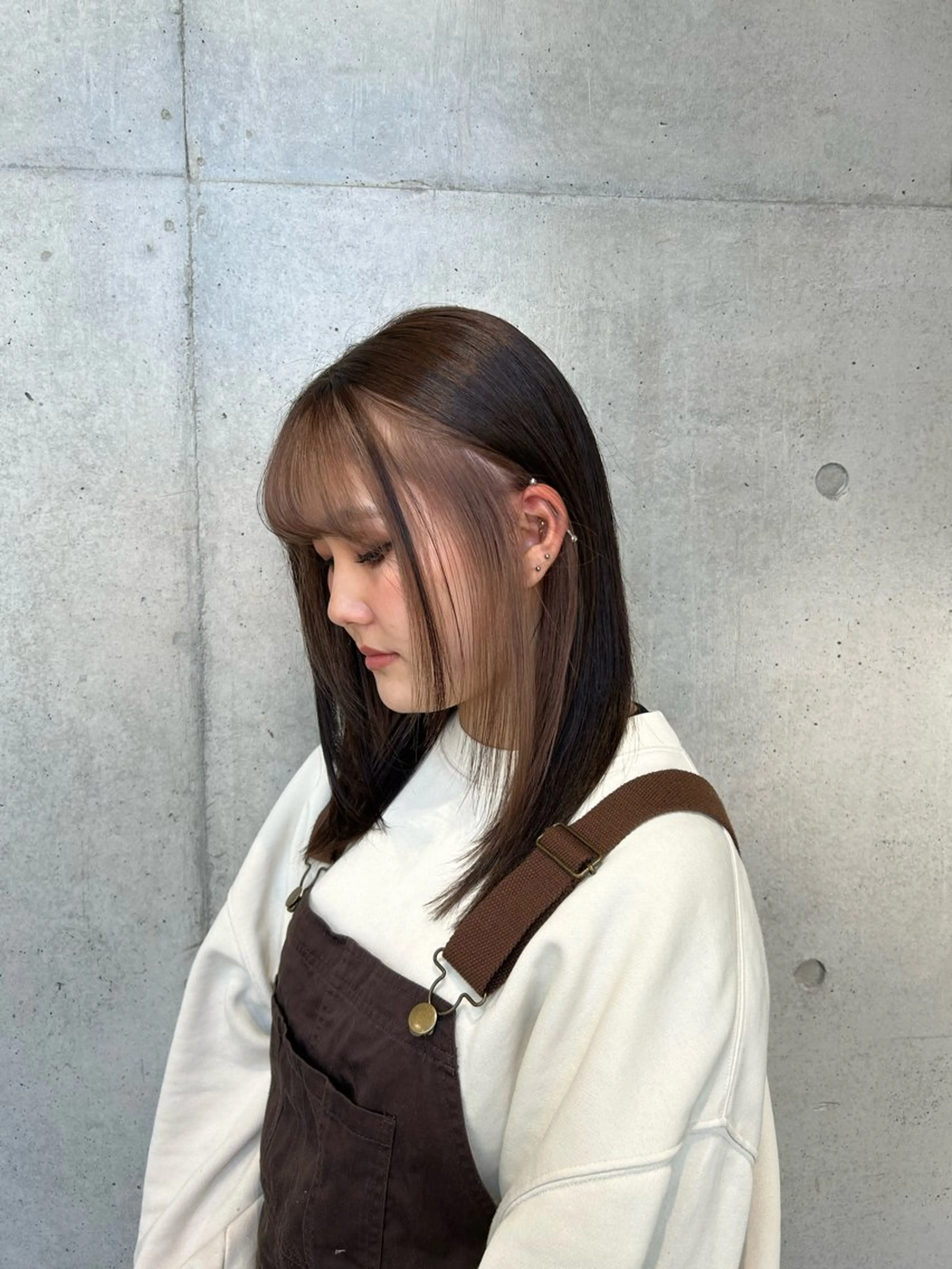 セミロング カラー ヘアアレンジ ヘアカラー トリートメント ボブ艶モテカラー🫧 カリンのヘアスタイル