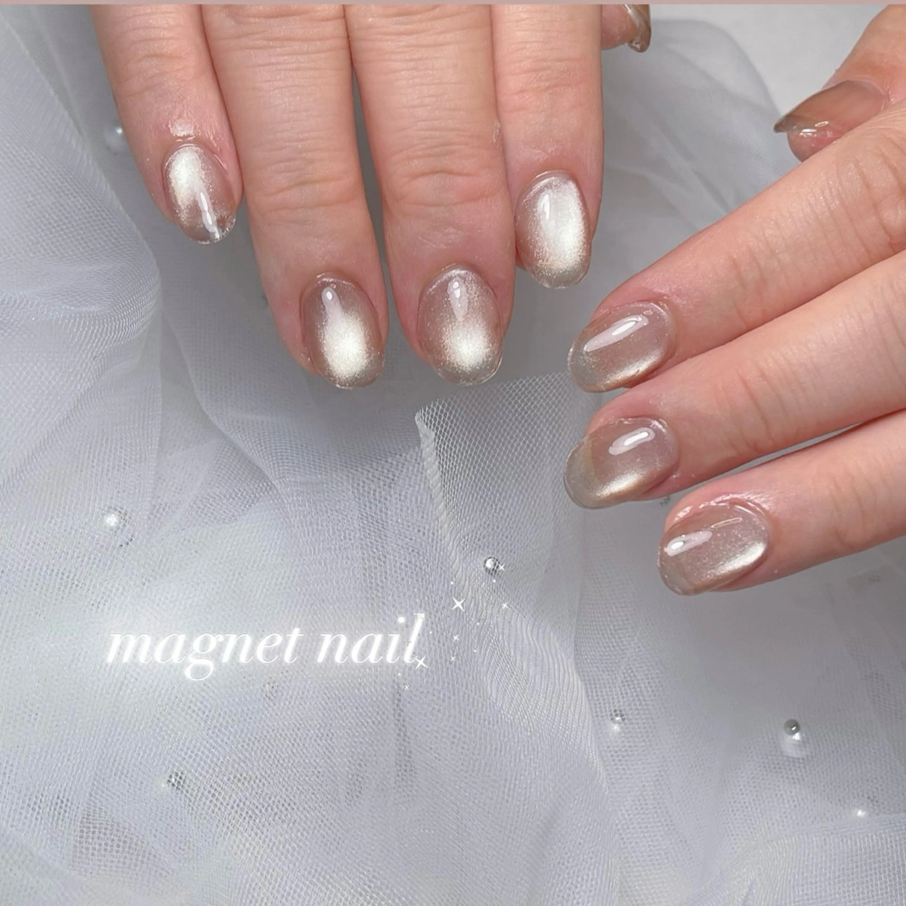 ネイル 長さ出し フラッシュネイル ジェルネイル 韓国ネイル マグネットネイル ハンドネイル RE SALONのネイルデザイン