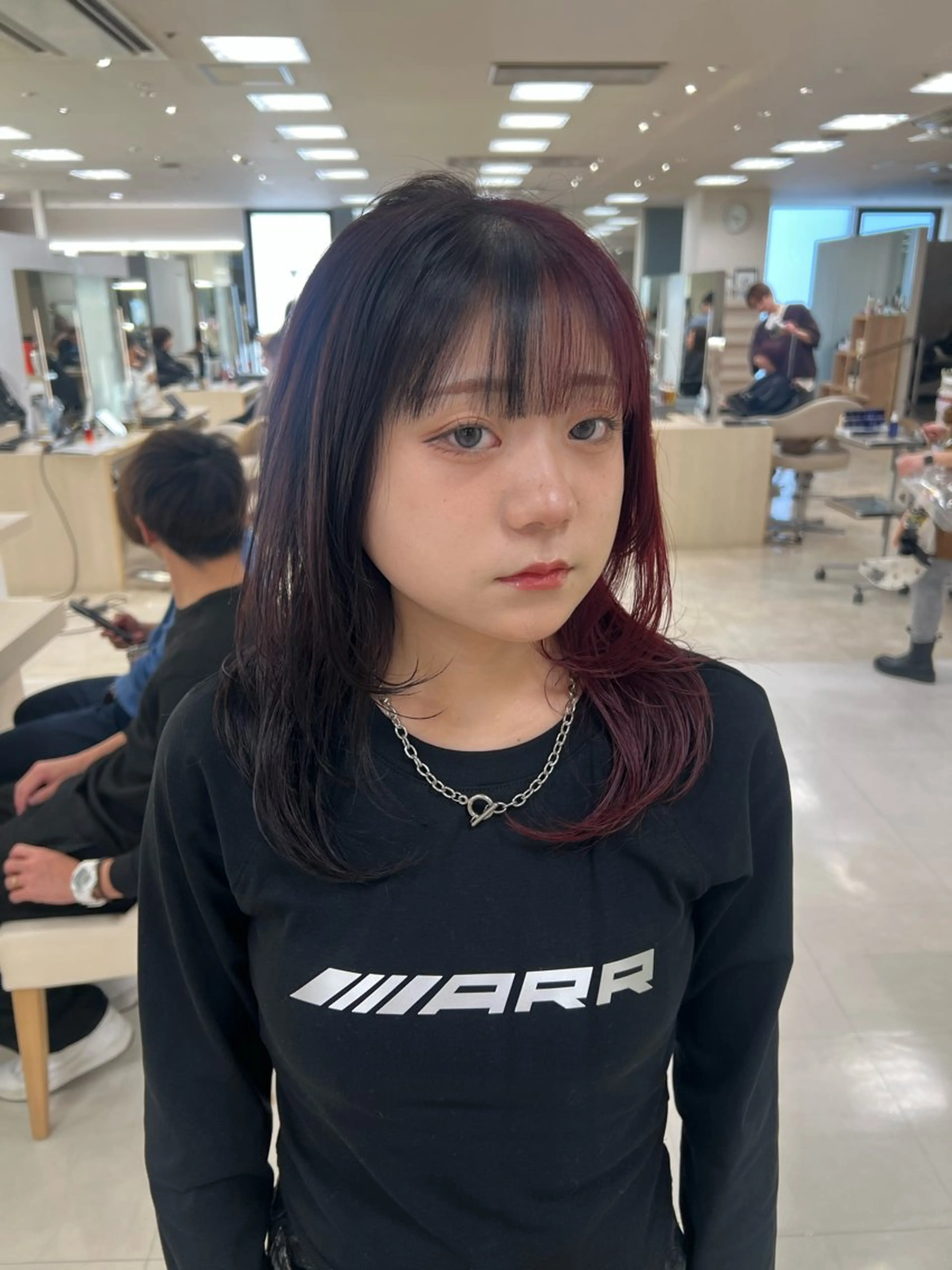 ミディアム カラー 黒髪 レイヤーカット カット ヘアカラー トリートメント ヘアセット ハイトーン/ウルフ /レイヤー/坂野幸伸のヘアスタイル