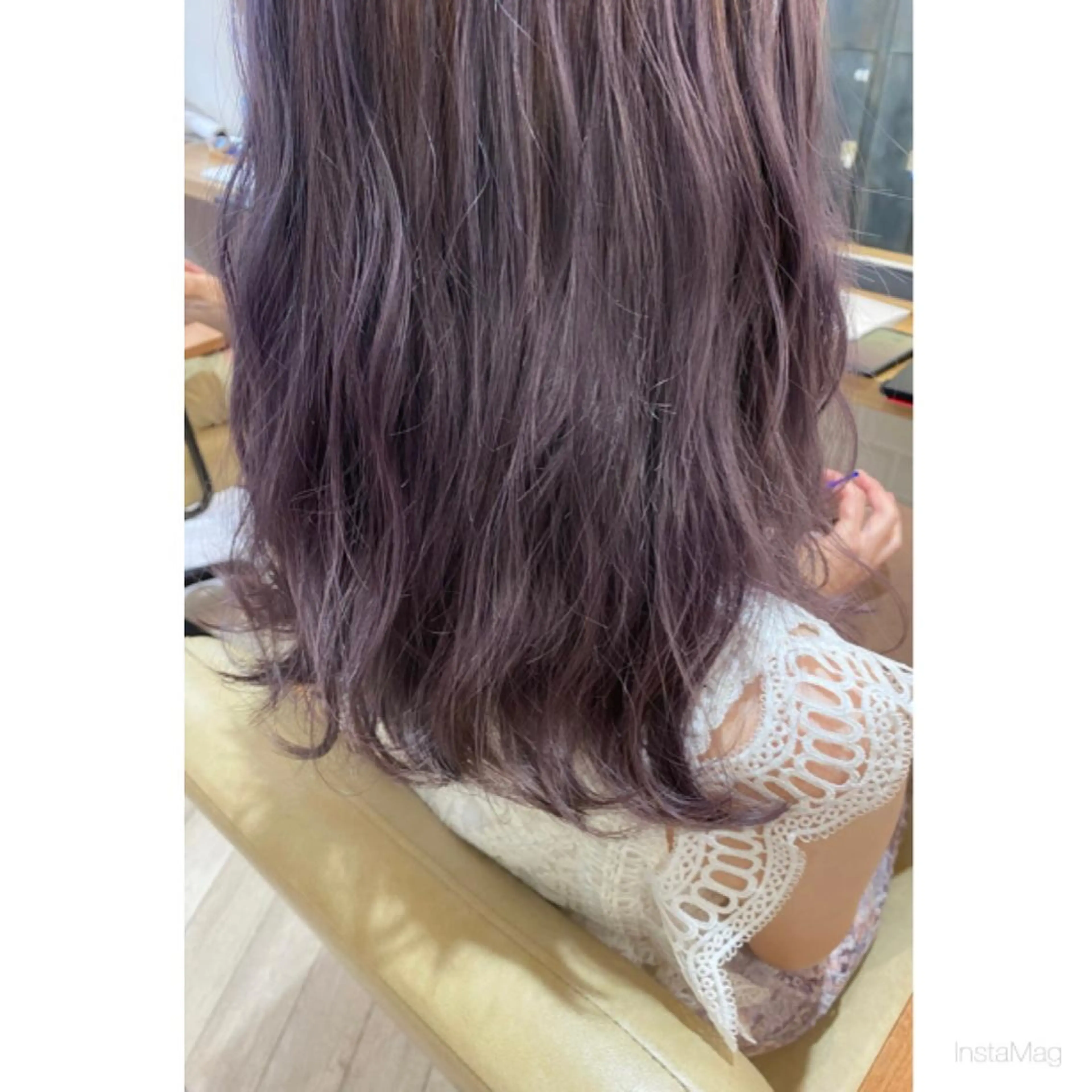 ロング カラー 透明感カラー ラベンダーカラー カット ヘアカラー 岩間 香純のヘアスタイル