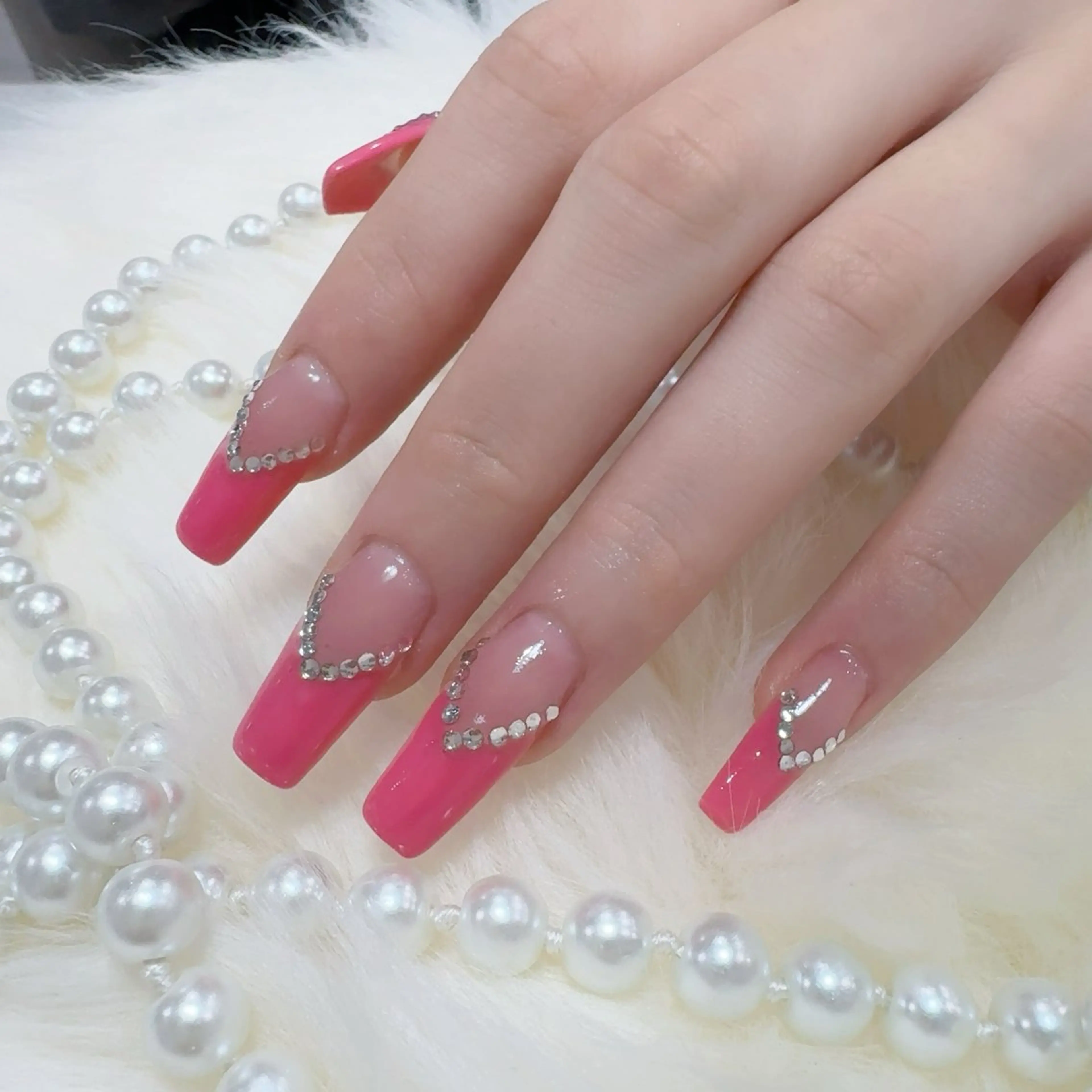 ネイル アートネイル フラッシュネイル フレンチネイル ジェルネイル ガラスフレンチ You&Me Yukiのネイルデザイン