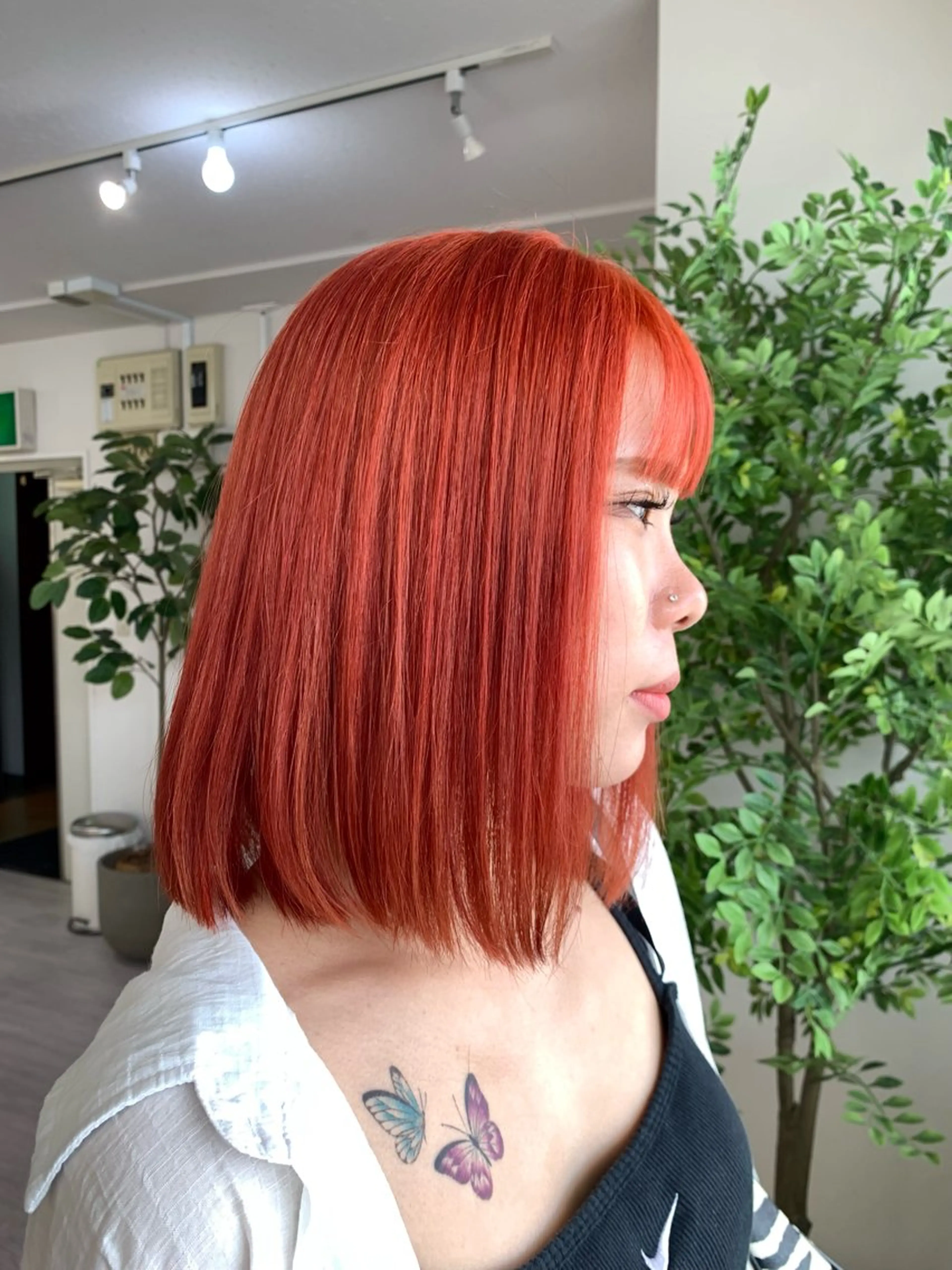 ミディアム カット ヘアカラー トリートメント ツヤカラー🤍 ARISAのヘアスタイル