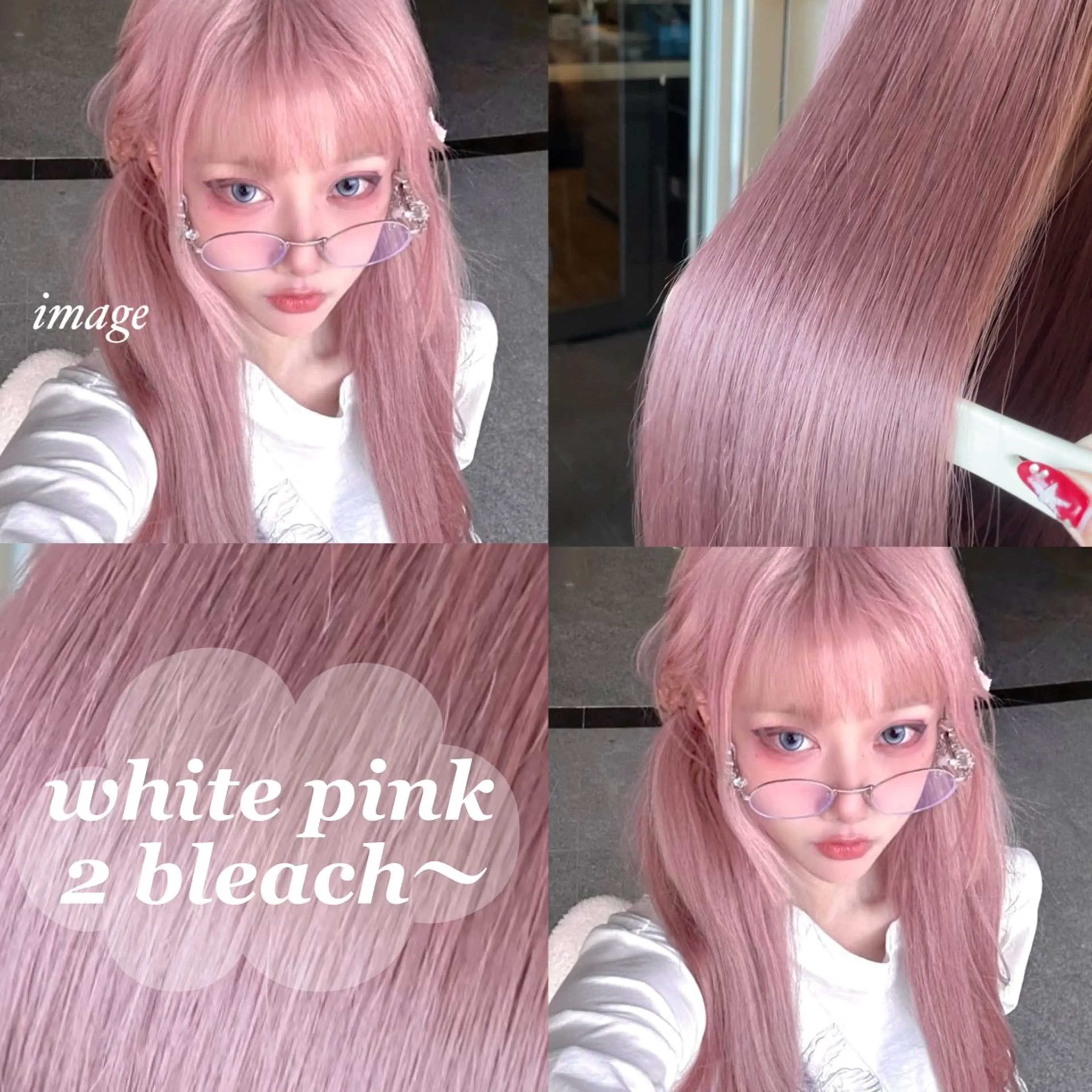 ロング カラー ヘアカラー トリートメント ブリーチ/髪質改善/ ハイトーン/暖色のヘアスタイル