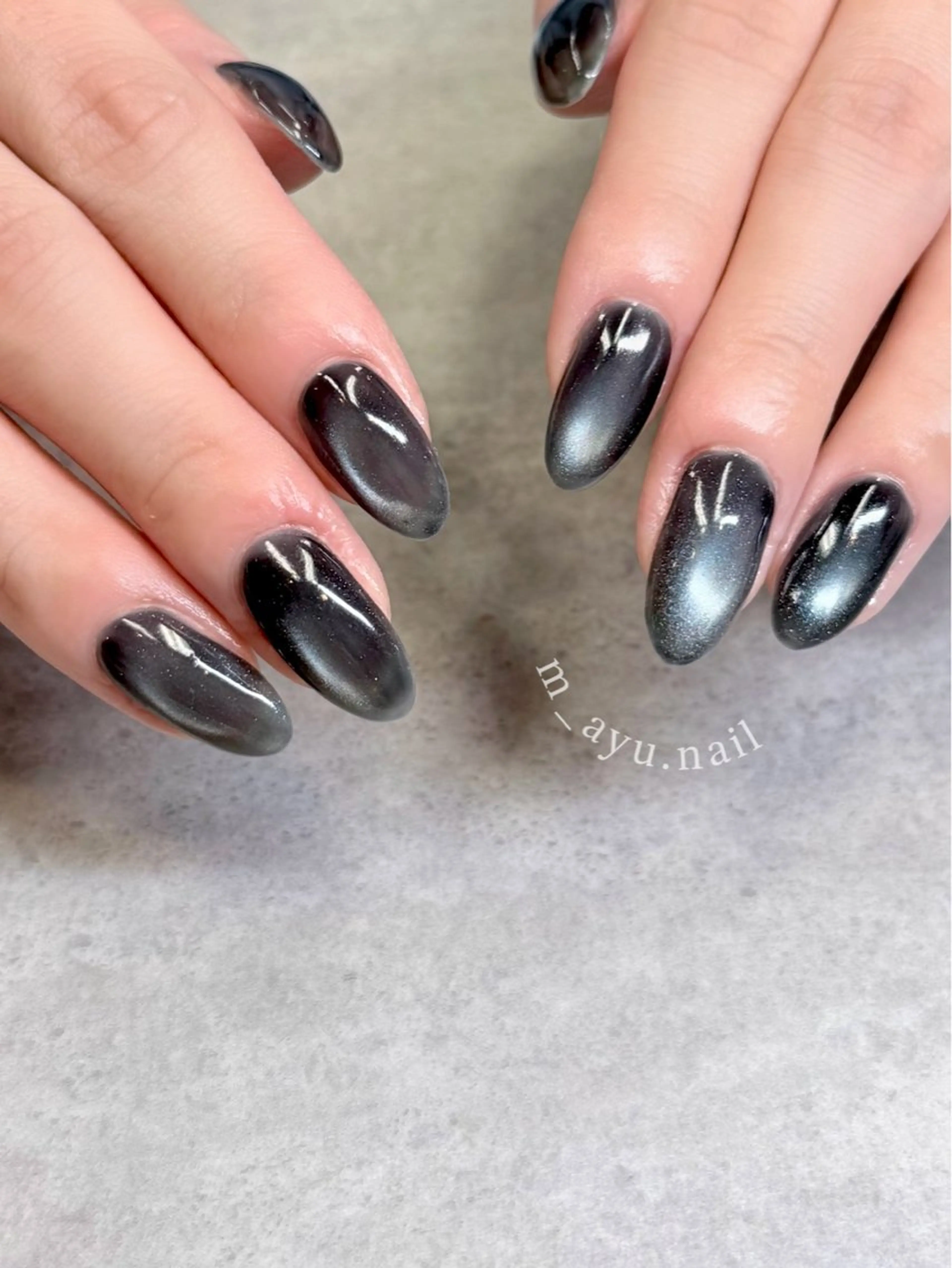 ネイル マグネットネイル マグネットワンカラー ワンカラーネイル 飯塚 真由のネイルデザイン