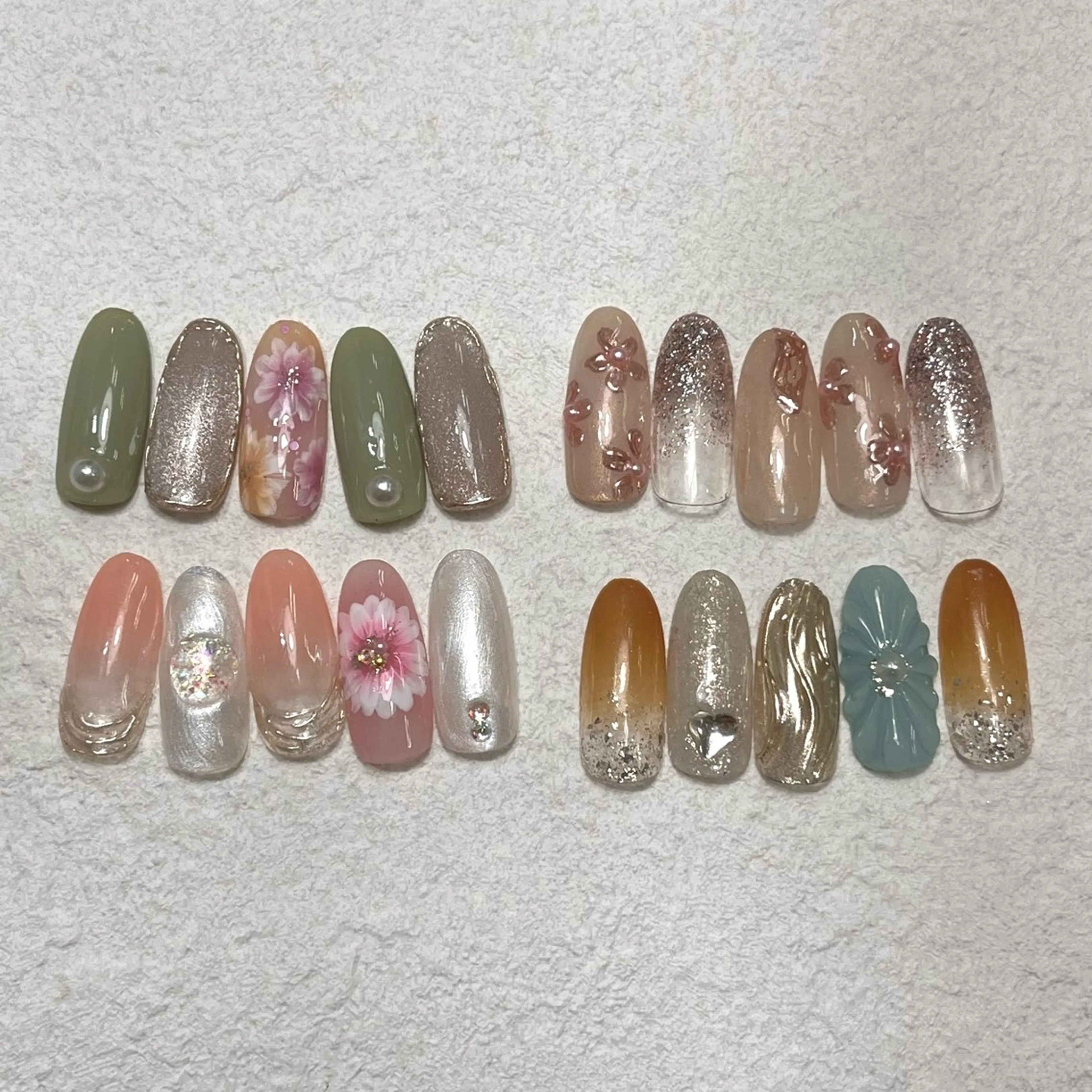 ネイル アートネイル オーロラネイル フラワーネイル ガーリー ハート para ☀︎ sol by BECK所属・Para Sol nail　Maoのネイルデザイン