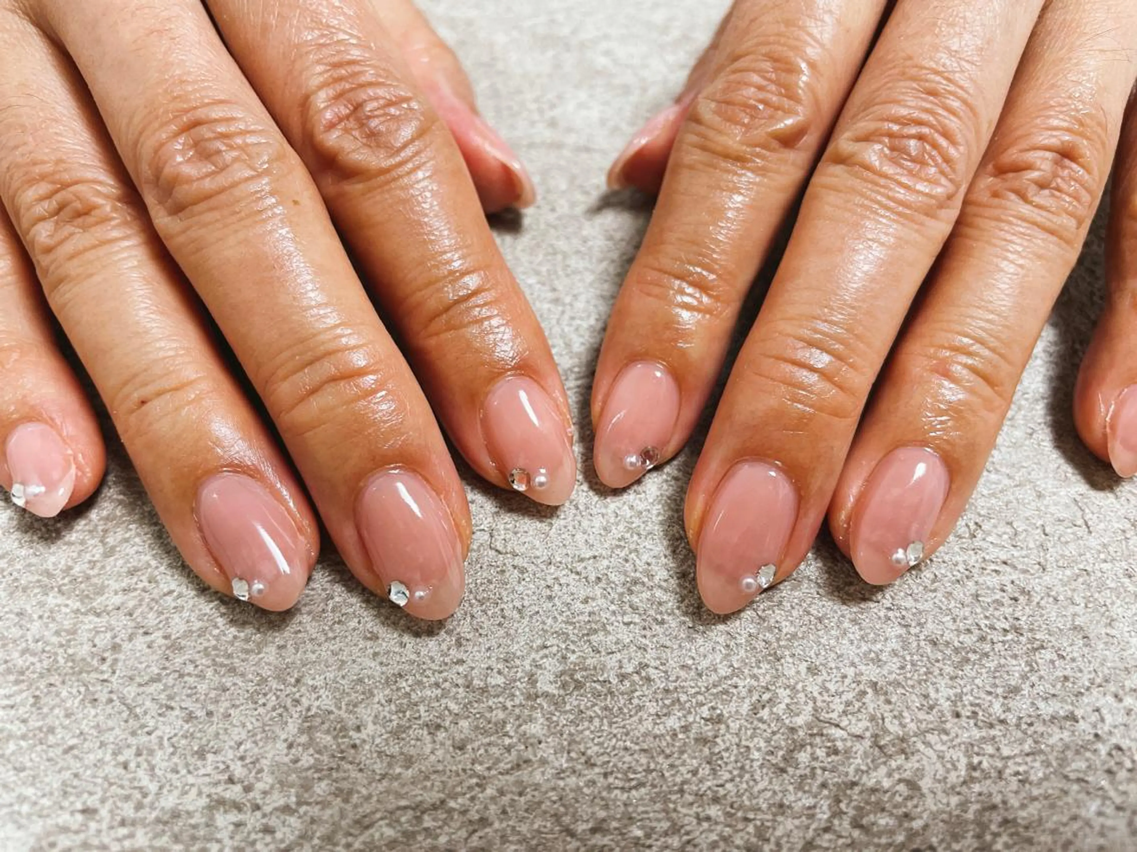 ネイル ストーンネイル ハンドネイル Mogu nail 二子玉川のネイルデザイン