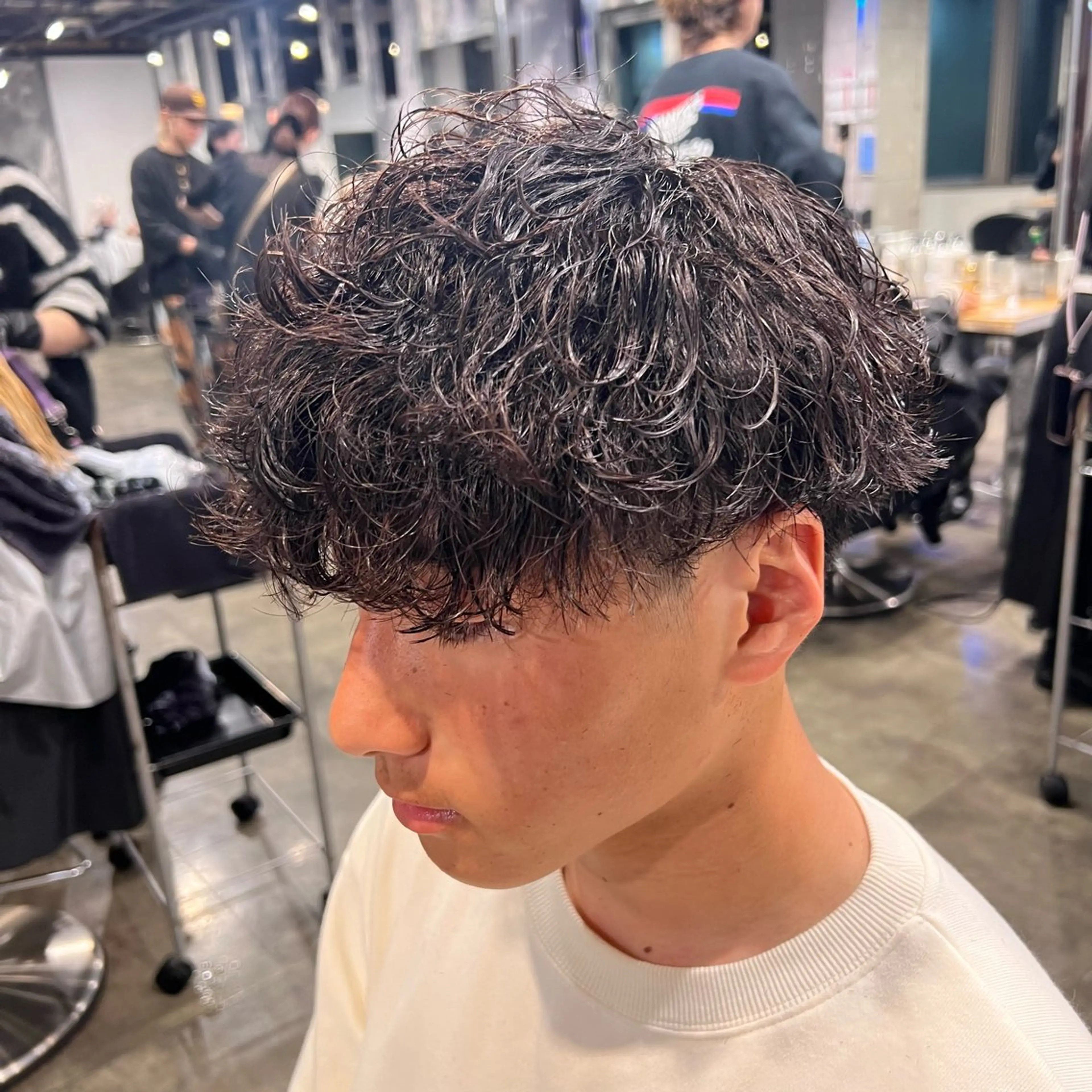 ショート カラー パーマ ヘアアレンジ メンズ キッズ アップバング センターパート メンズハイライト マッシュ メンズパーマ 🔷横浜1のパーマ 職人🔷将太郎のヘアスタイル