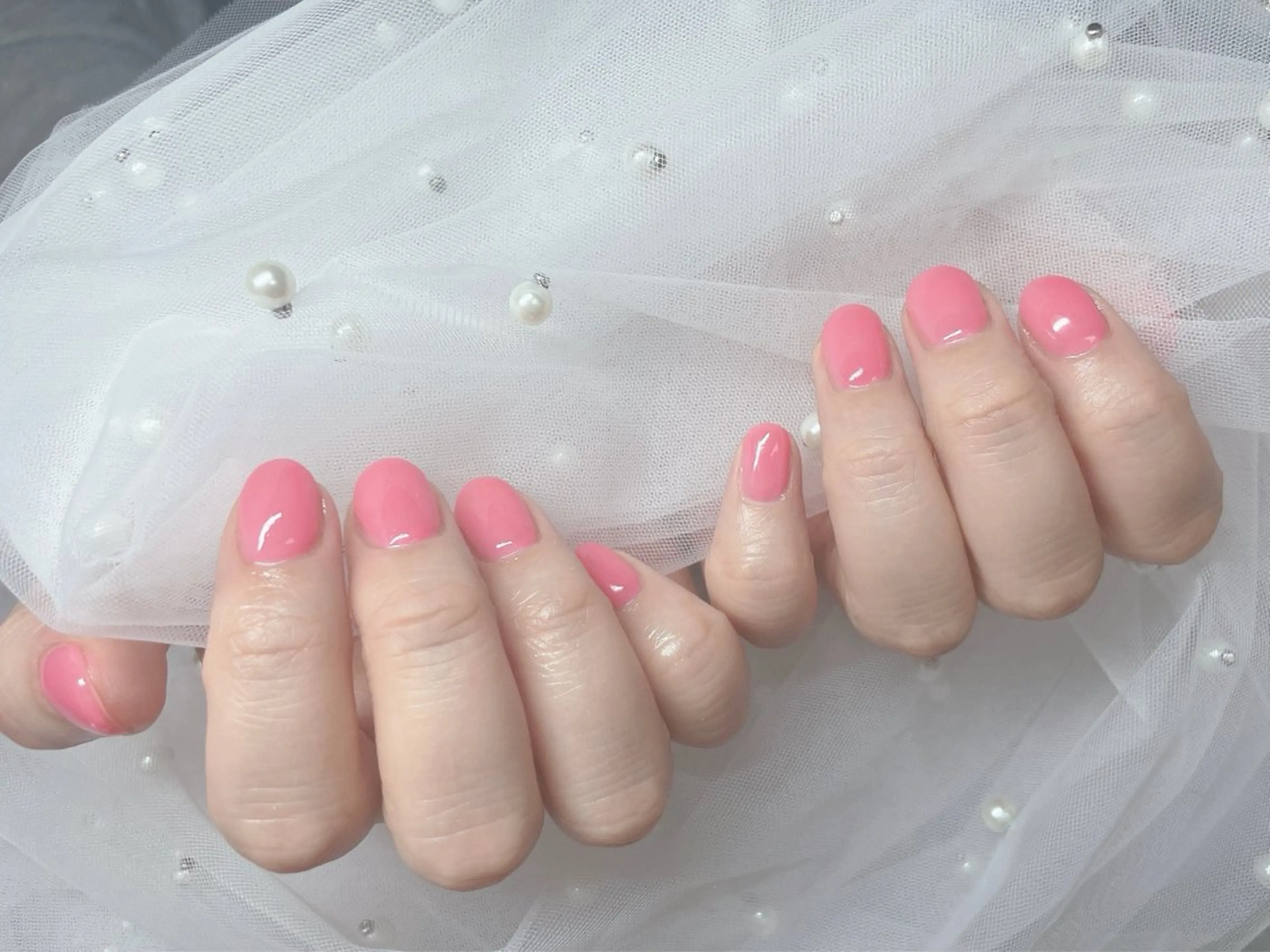 ネイル ワンカラーネイル ピンク 春ネイル Nail Salon Miyabi所属・当日予約OK🫶🏻 Mai *のネイルデザイン