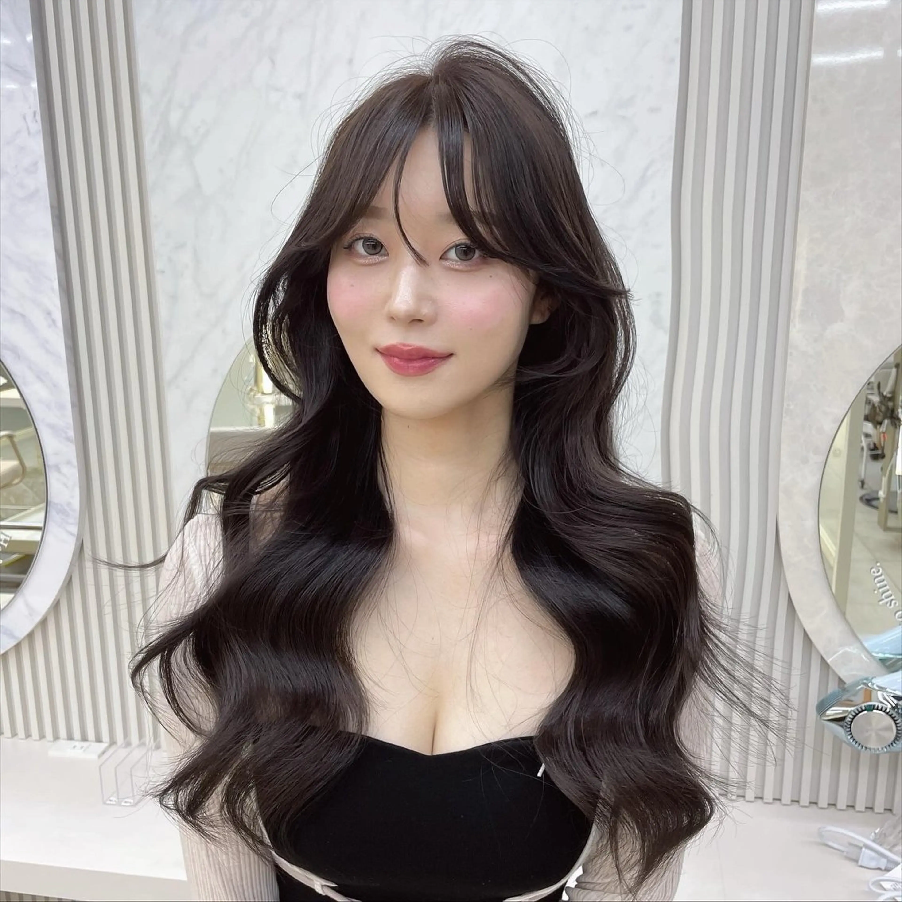 ロング カット ヘアカラー トリートメント 顔周り/透明感カラー /韓国ヘア/TAKUのヘアスタイル